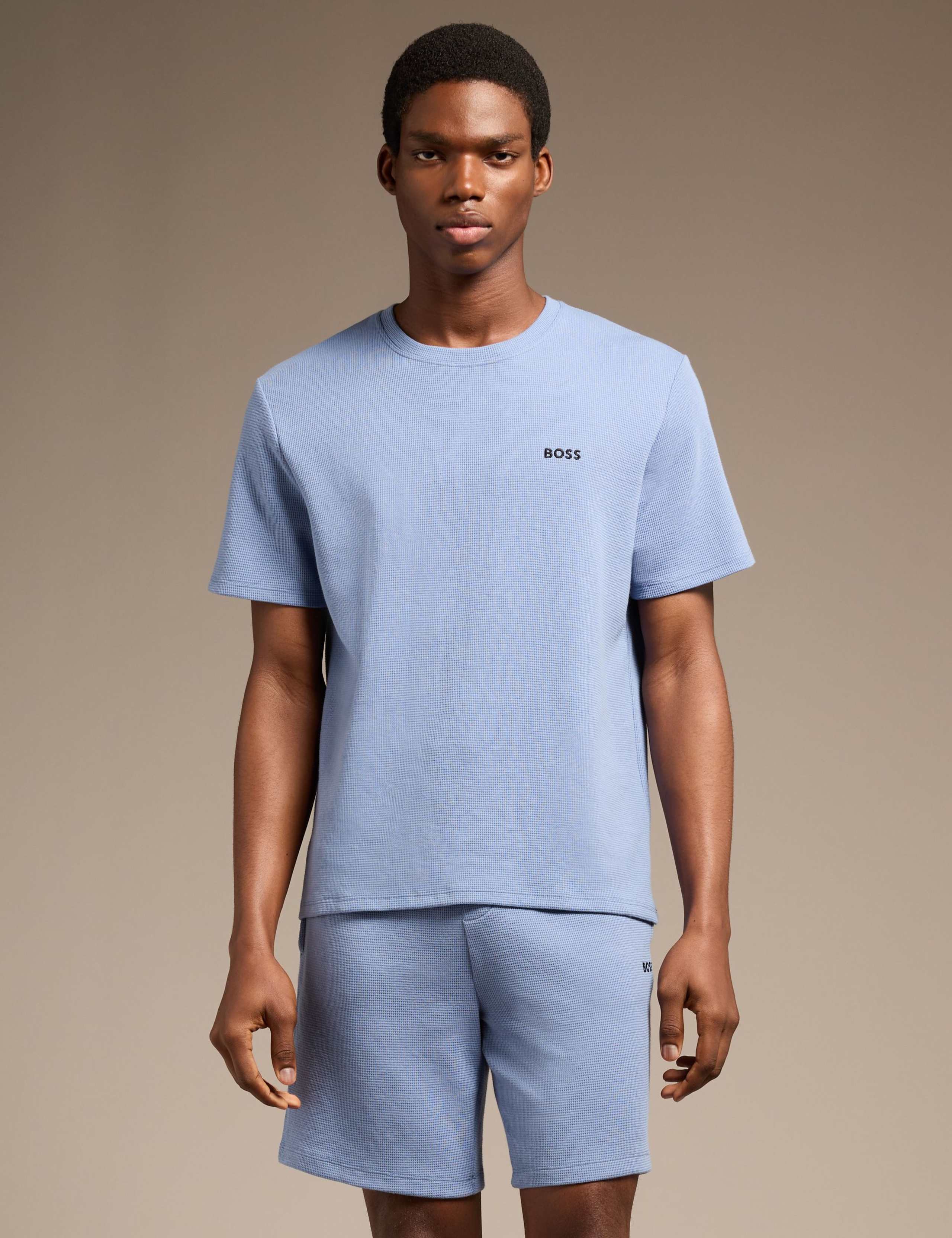 Cotton Rich Waffle Logo Embroidery T-Shirt