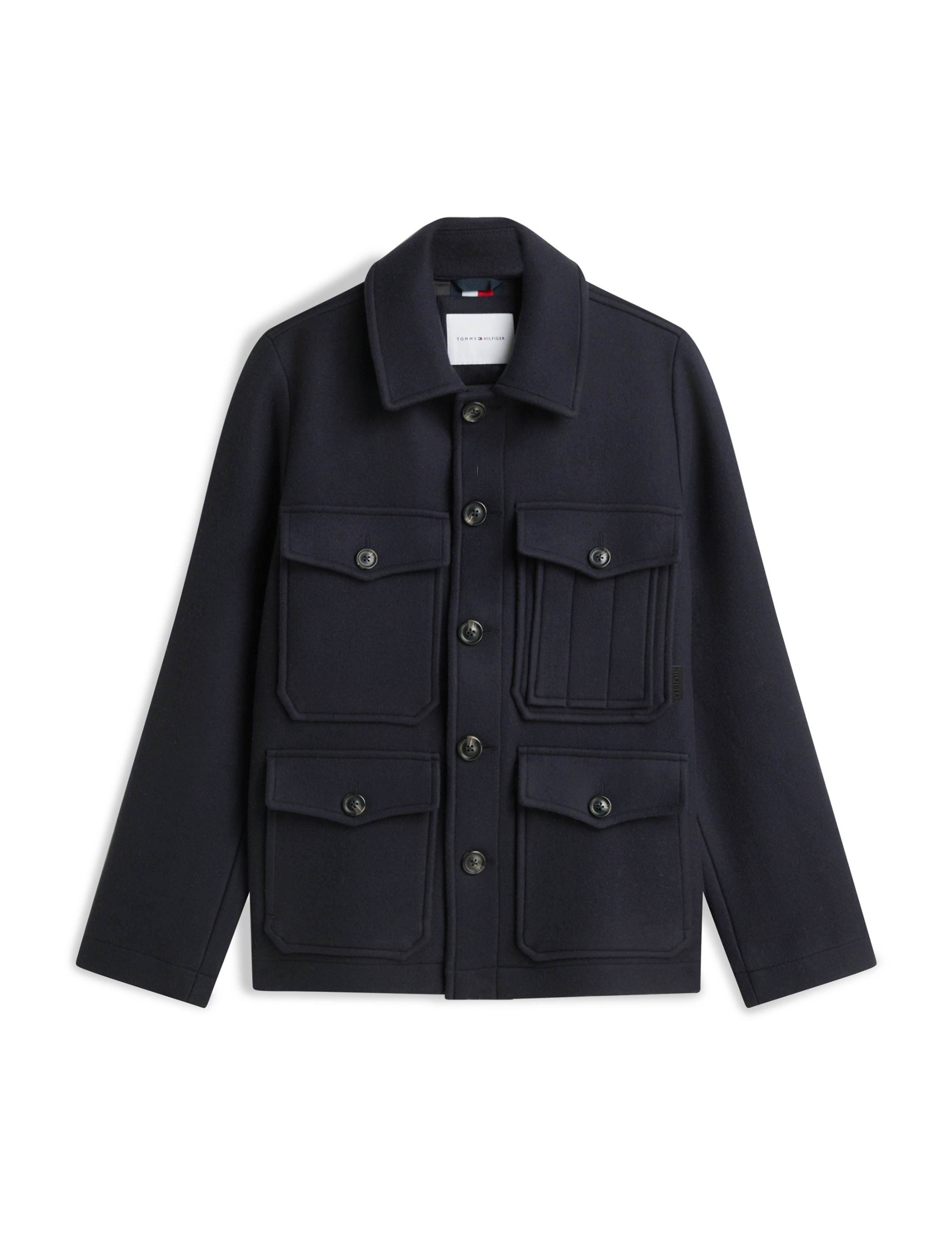 Regular Fit Wool Rich Collared Jacket