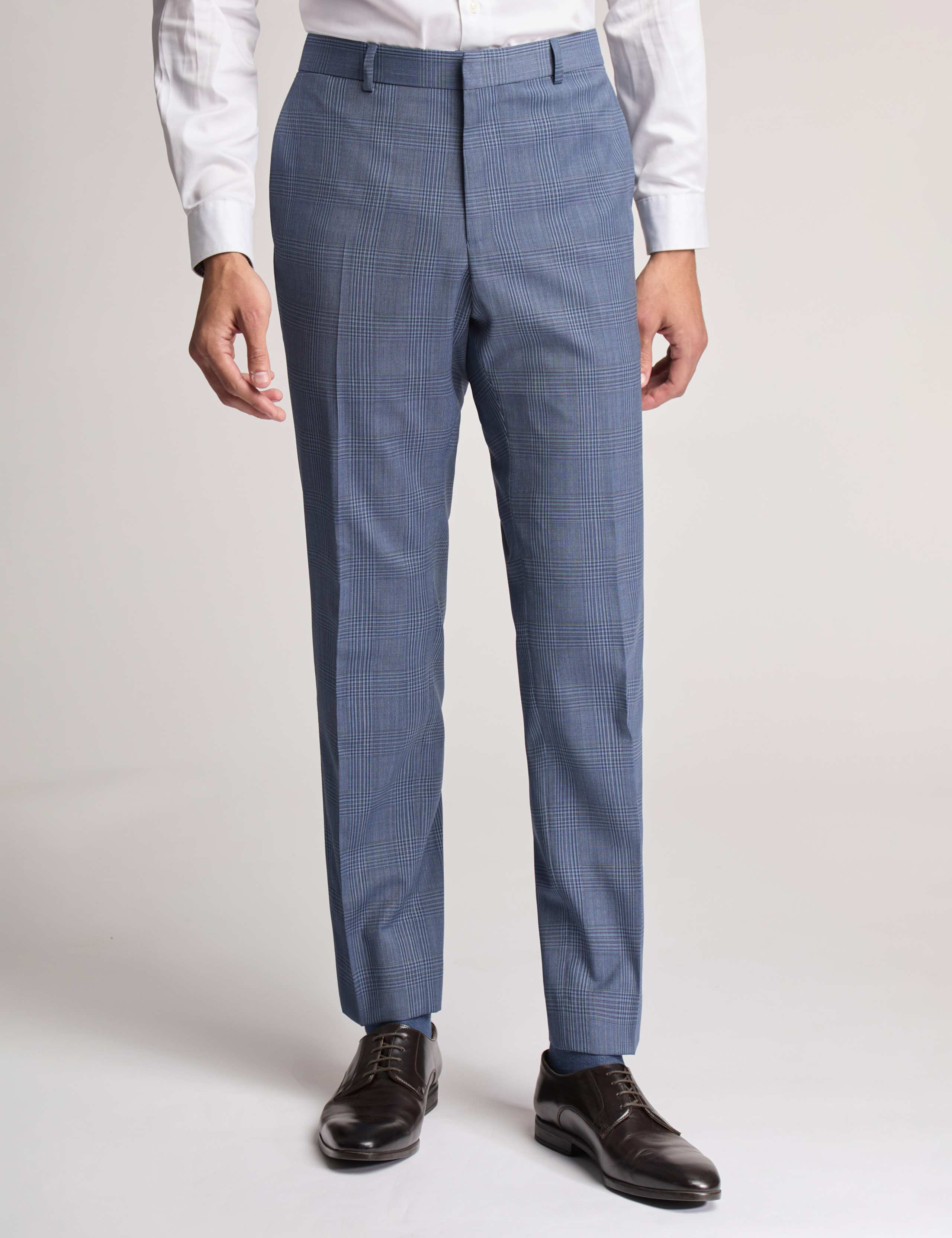 Slim Fit Wool Rich Check Trousers