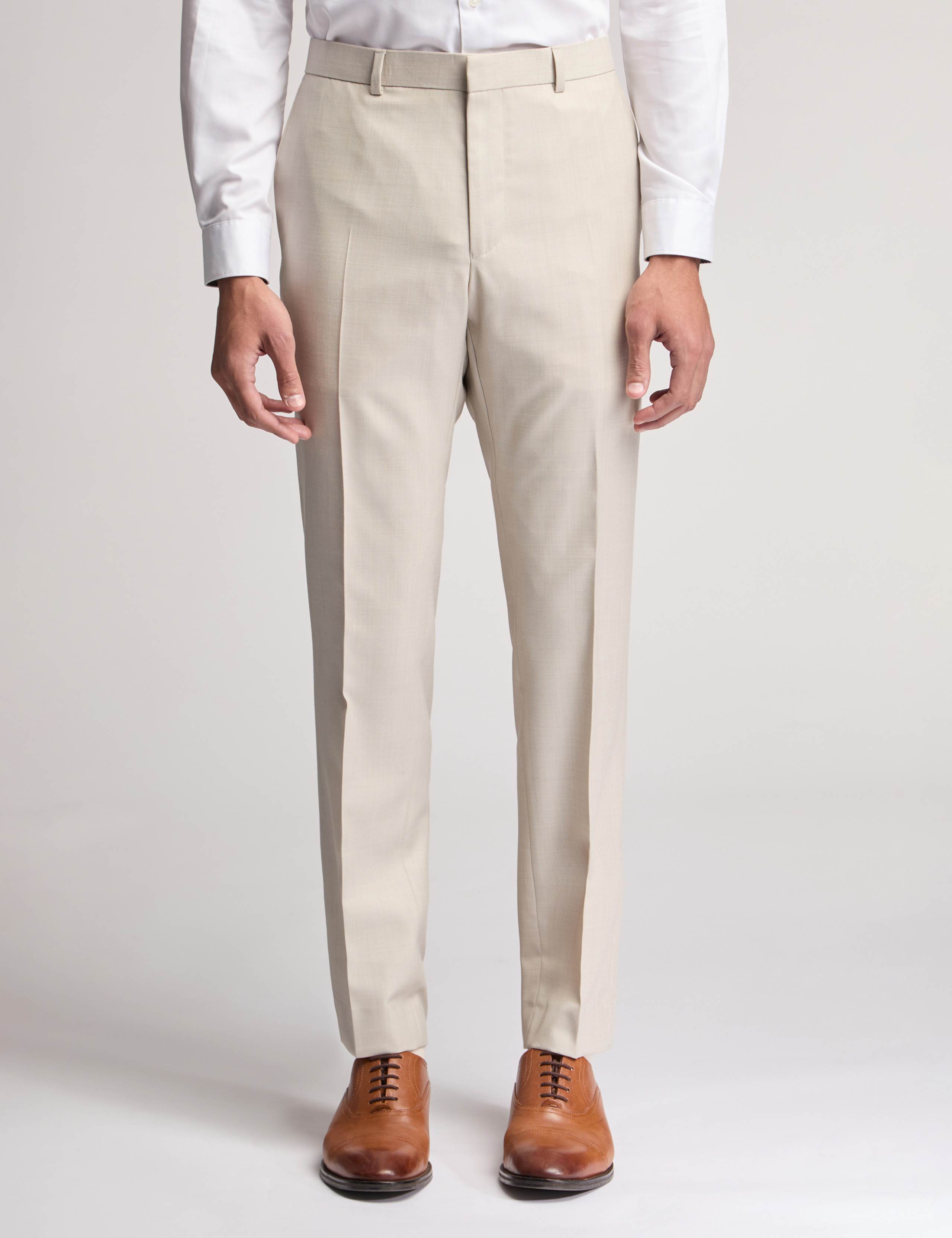 Slim Fit Wool Rich Flat Front Trousers
