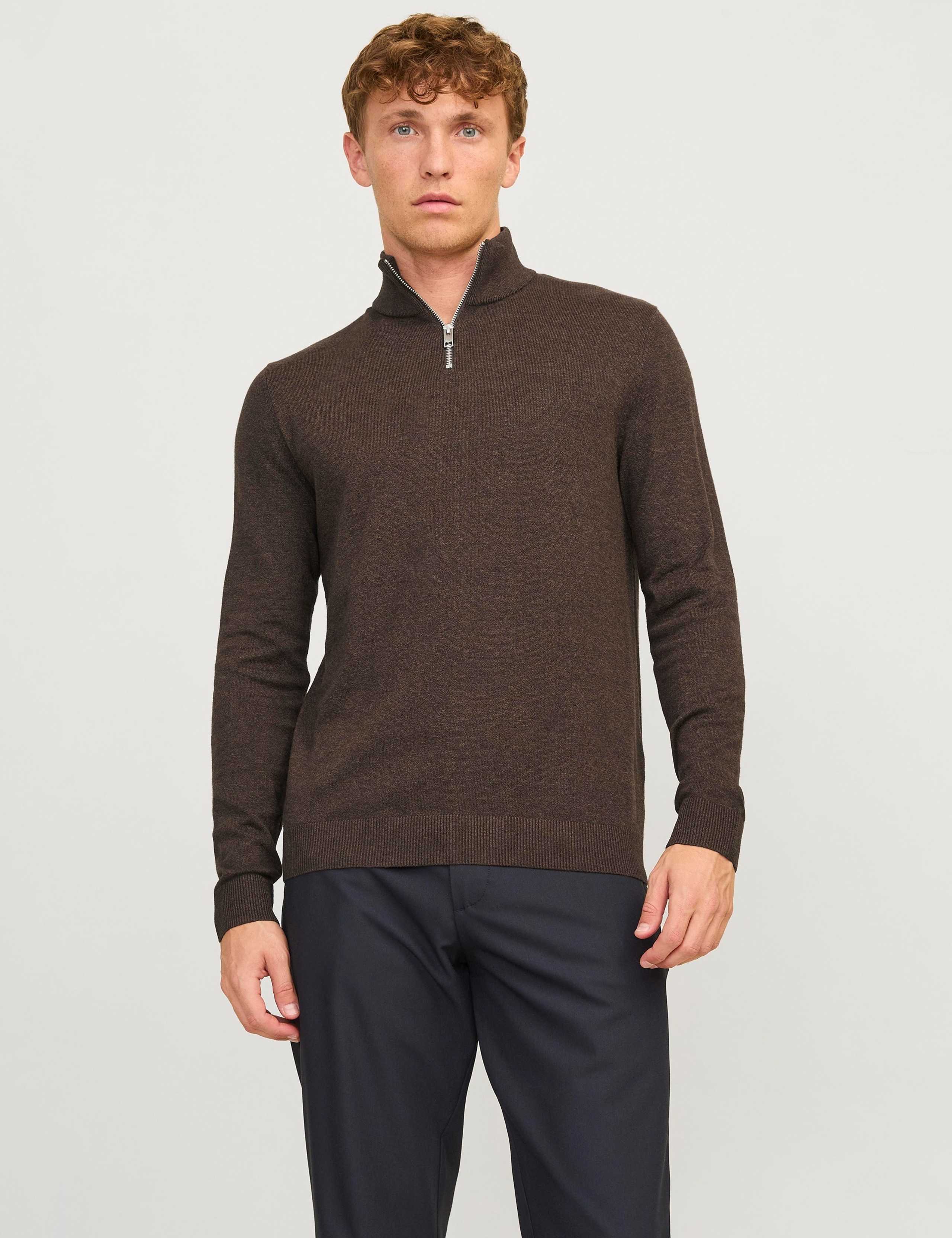 Cotton Rich Half Zip Jumper