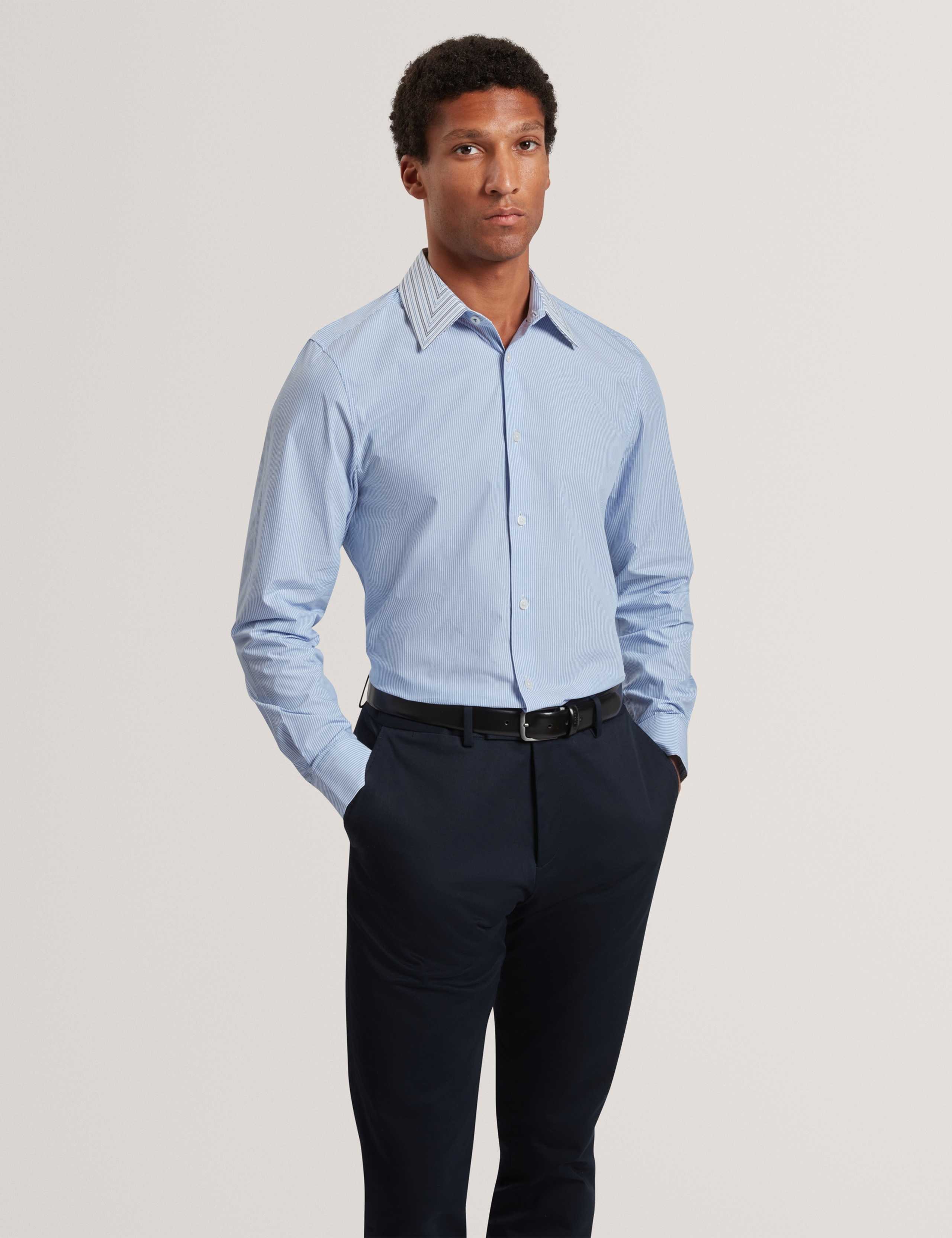 Regular Fit Pure Cotton Mixed Stripe Shirt
