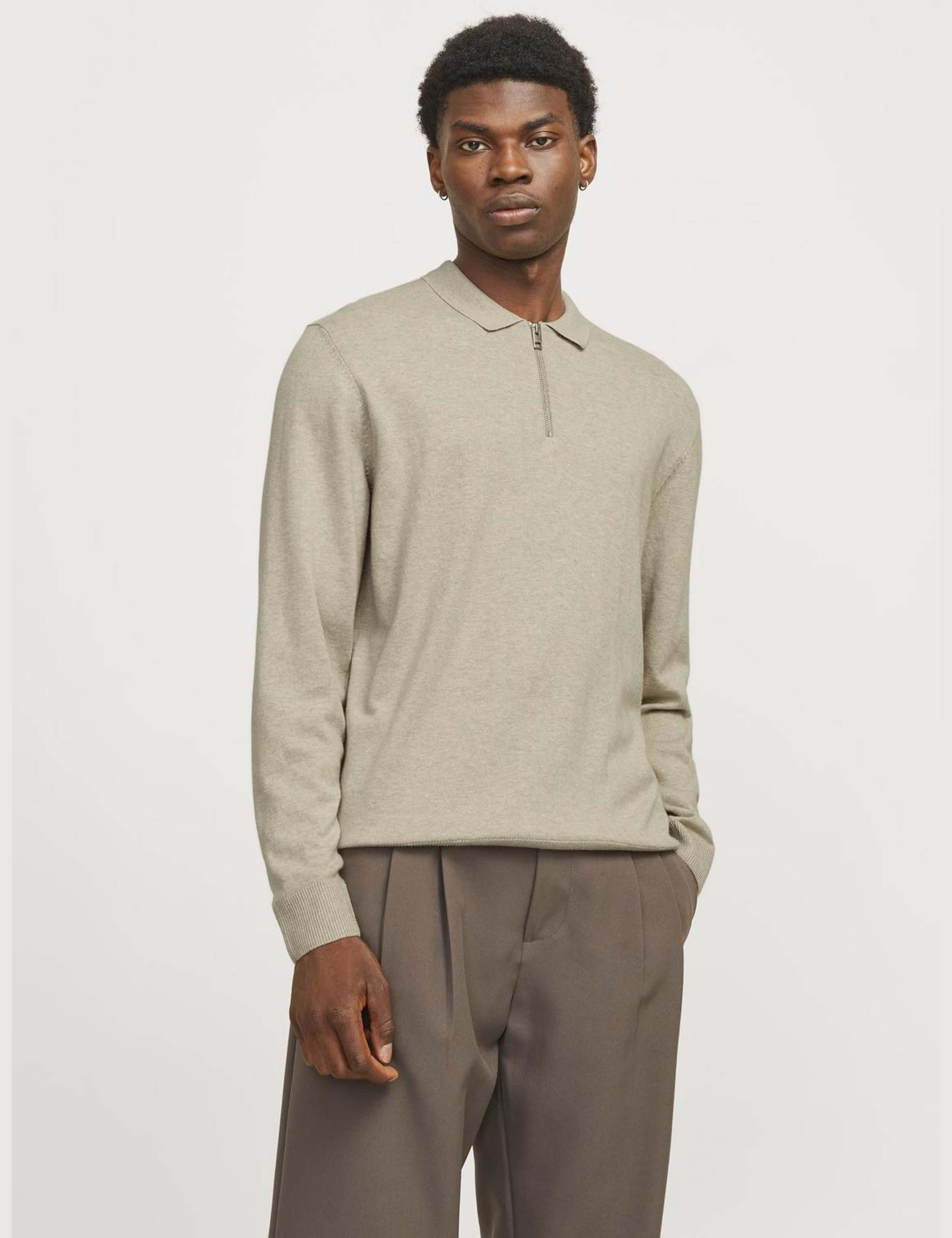 Cotton Rich Half Zip Jumper