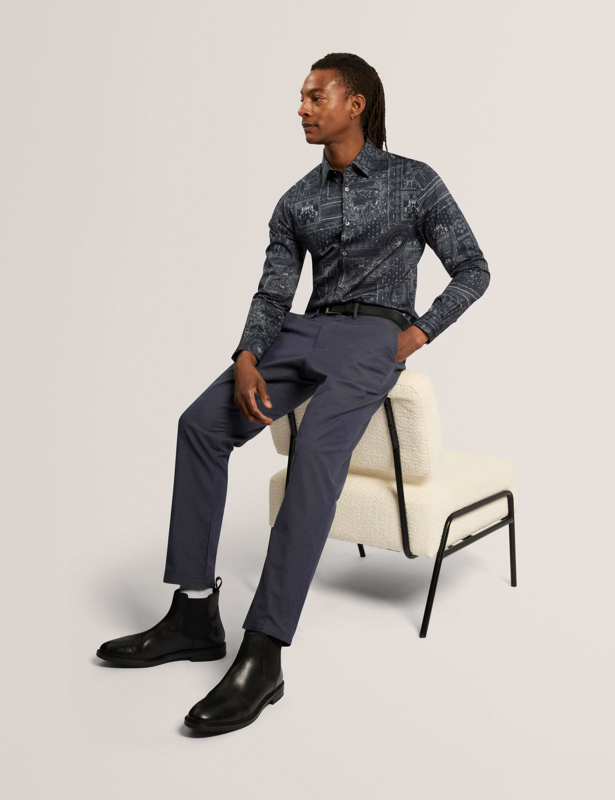 Slim Fit Cotton Rich Check Suit Trousers