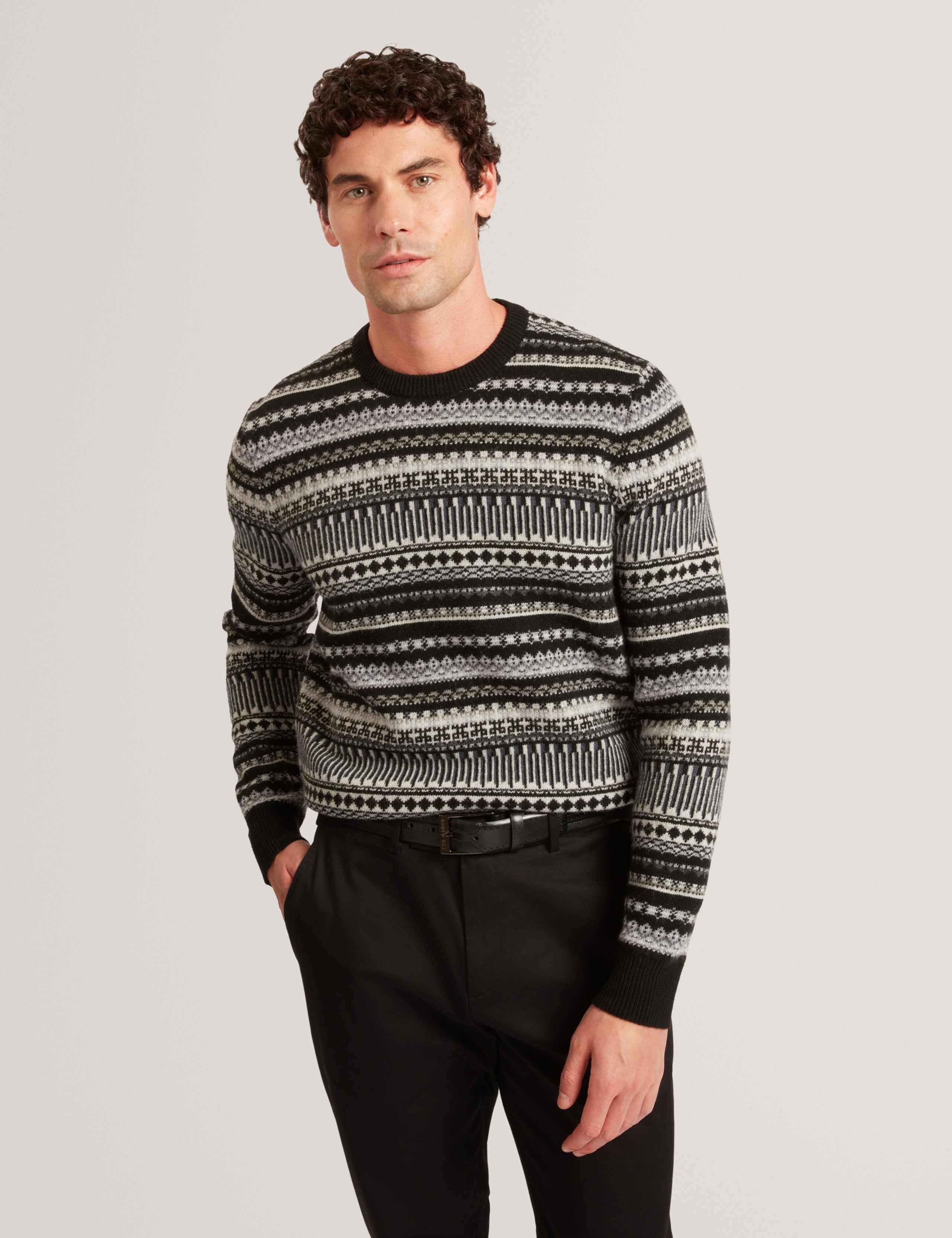 Wool Rich Fair Isle Crew Neck Jumper