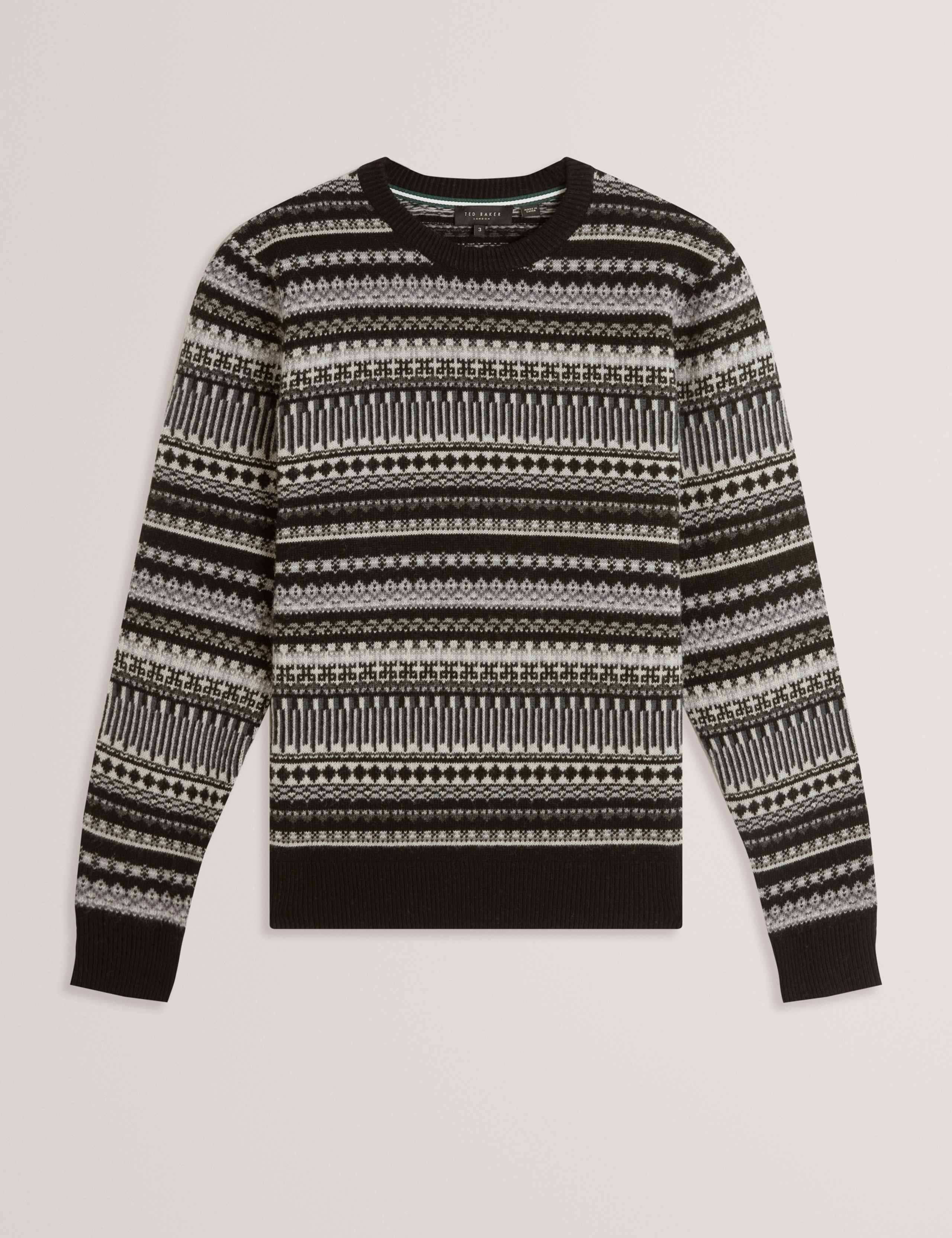 Wool Rich Fair Isle Crew Neck Jumper