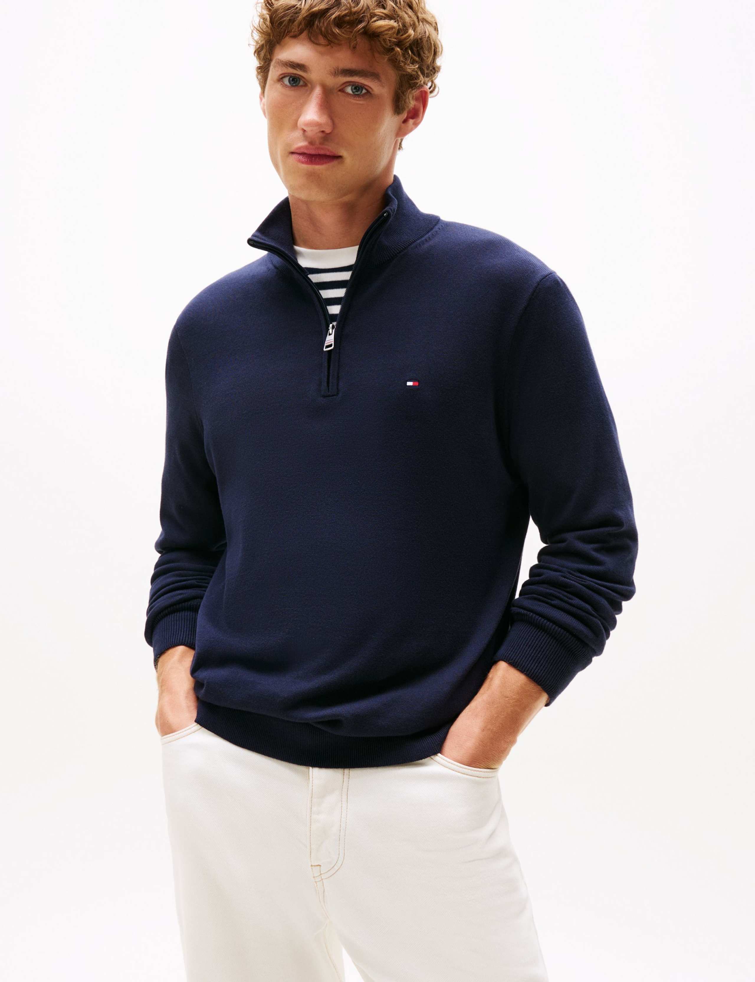 Pure Cotton Half Zip Jumper