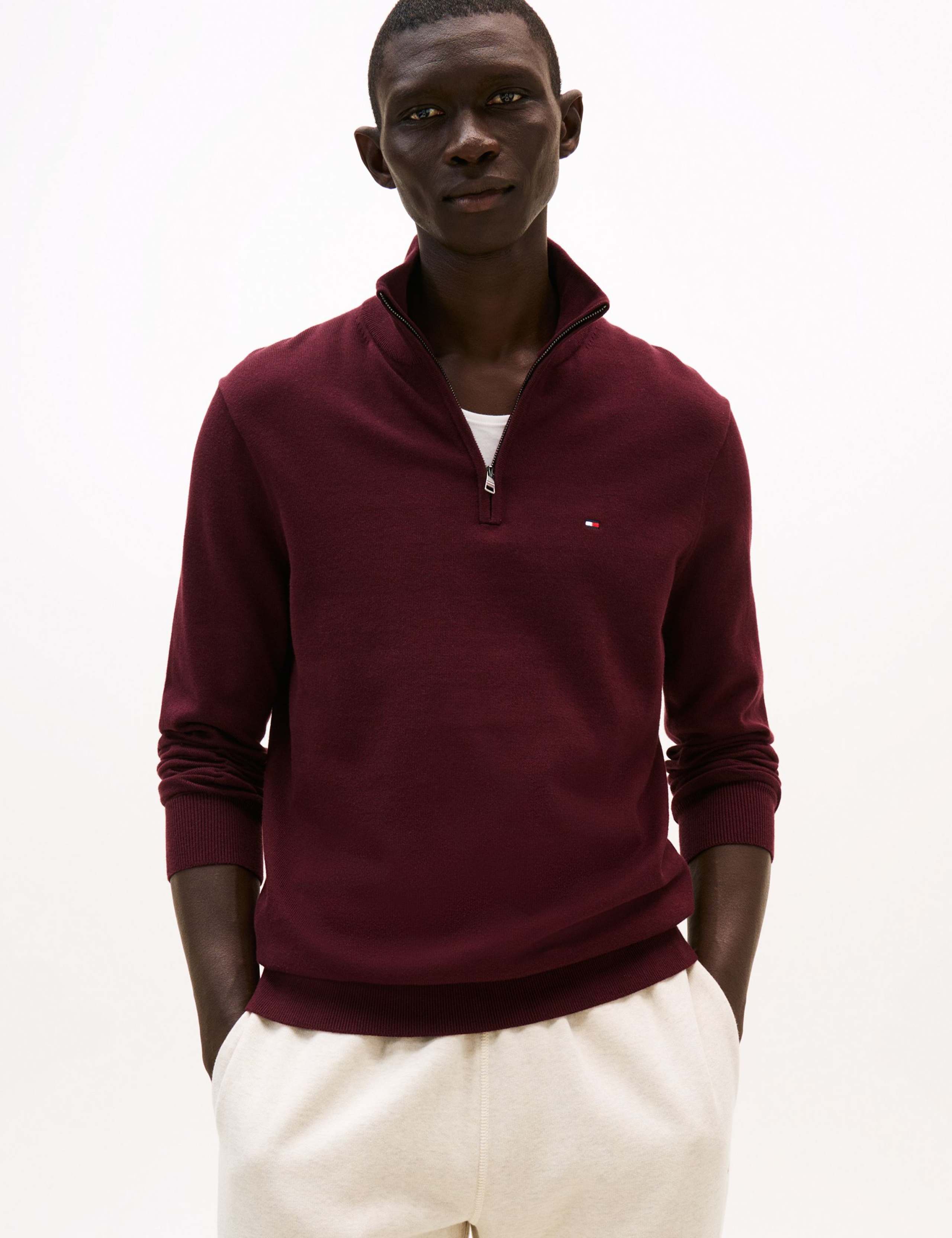 Pure Cotton Half Zip Jumper