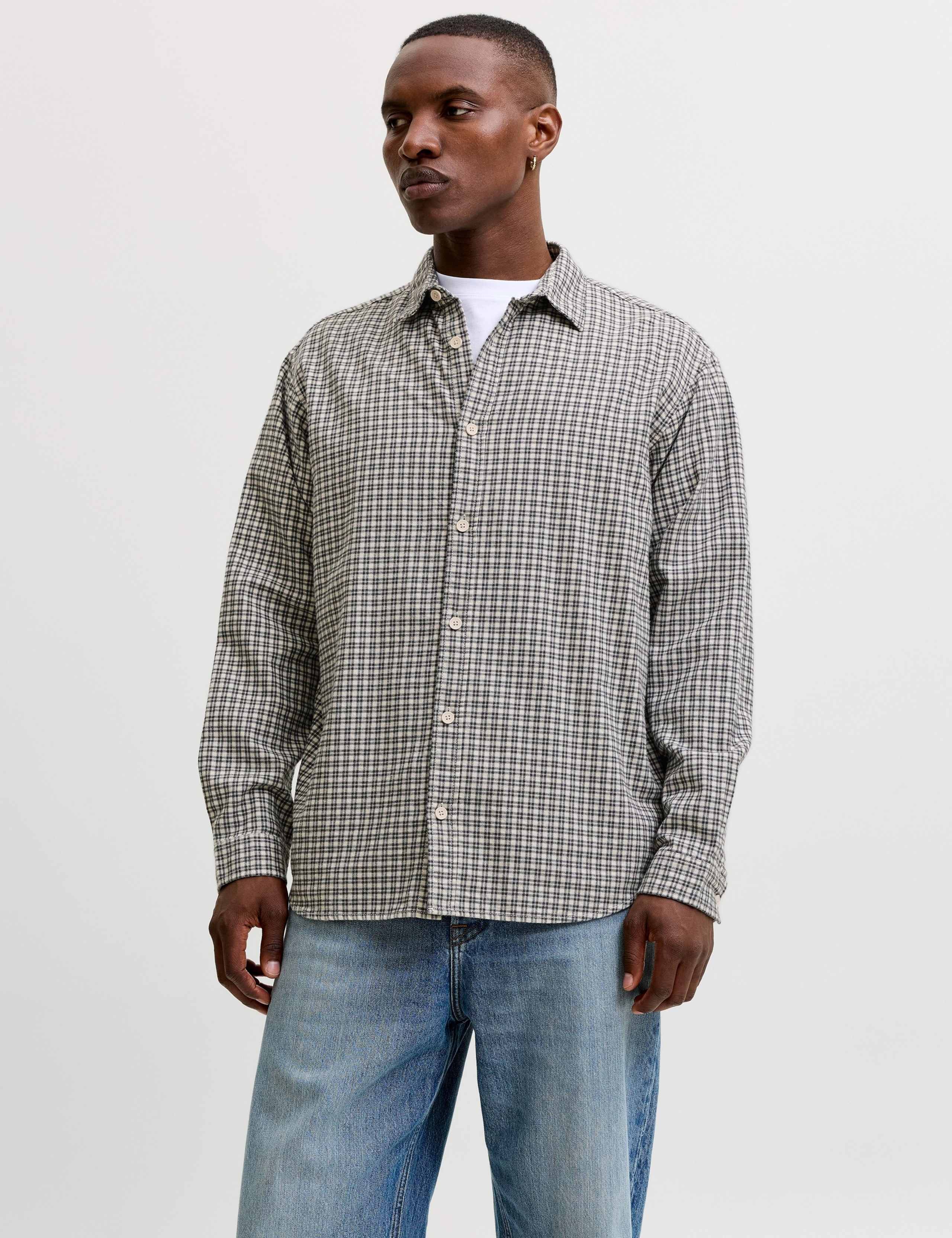 Relaxed Fit Pure Cotton Checked Overshirt