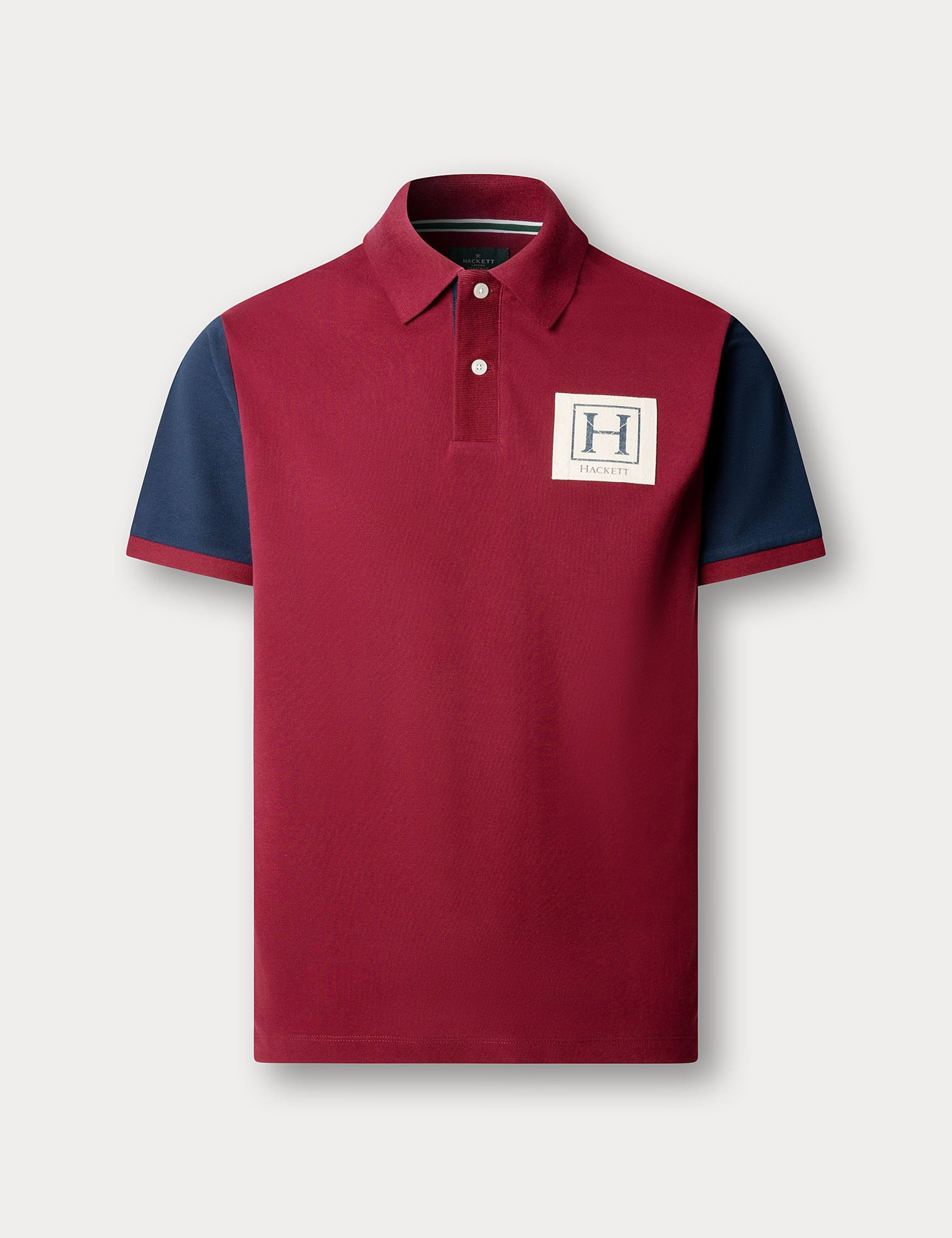 Pure Cotton Colour Block Polo Shirt