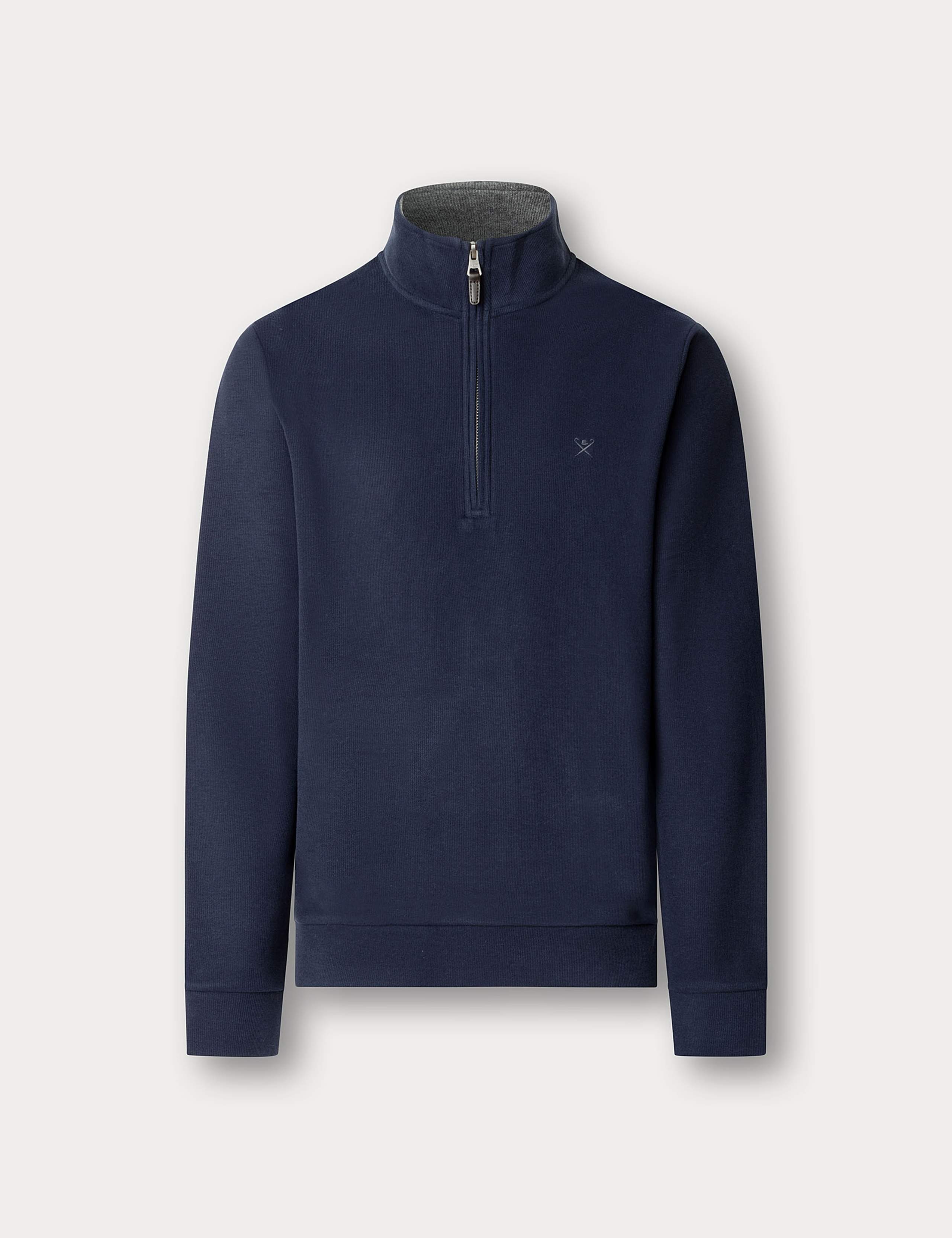 Pure Cotton Half Zip Funnel Neck Sweatshirt