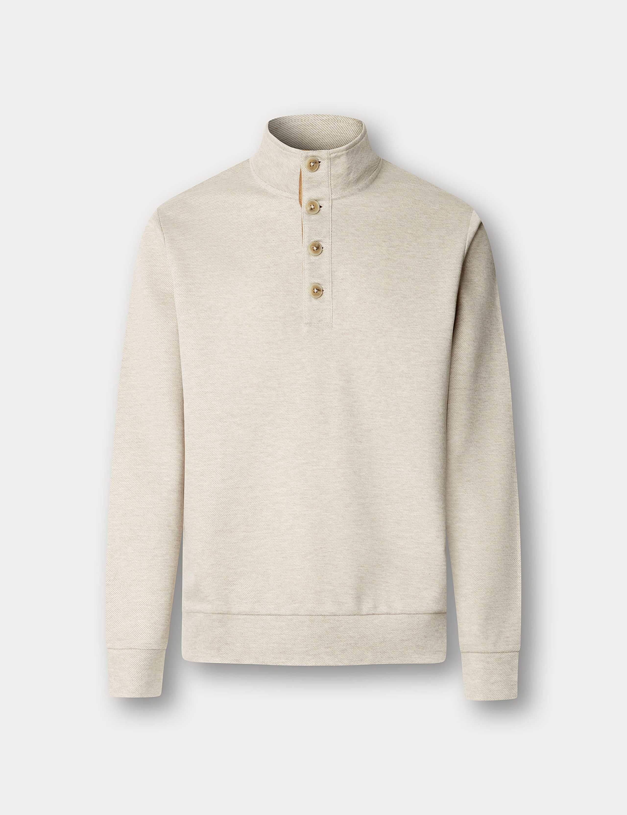 Pure Cotton Half Placket Sweatshirt