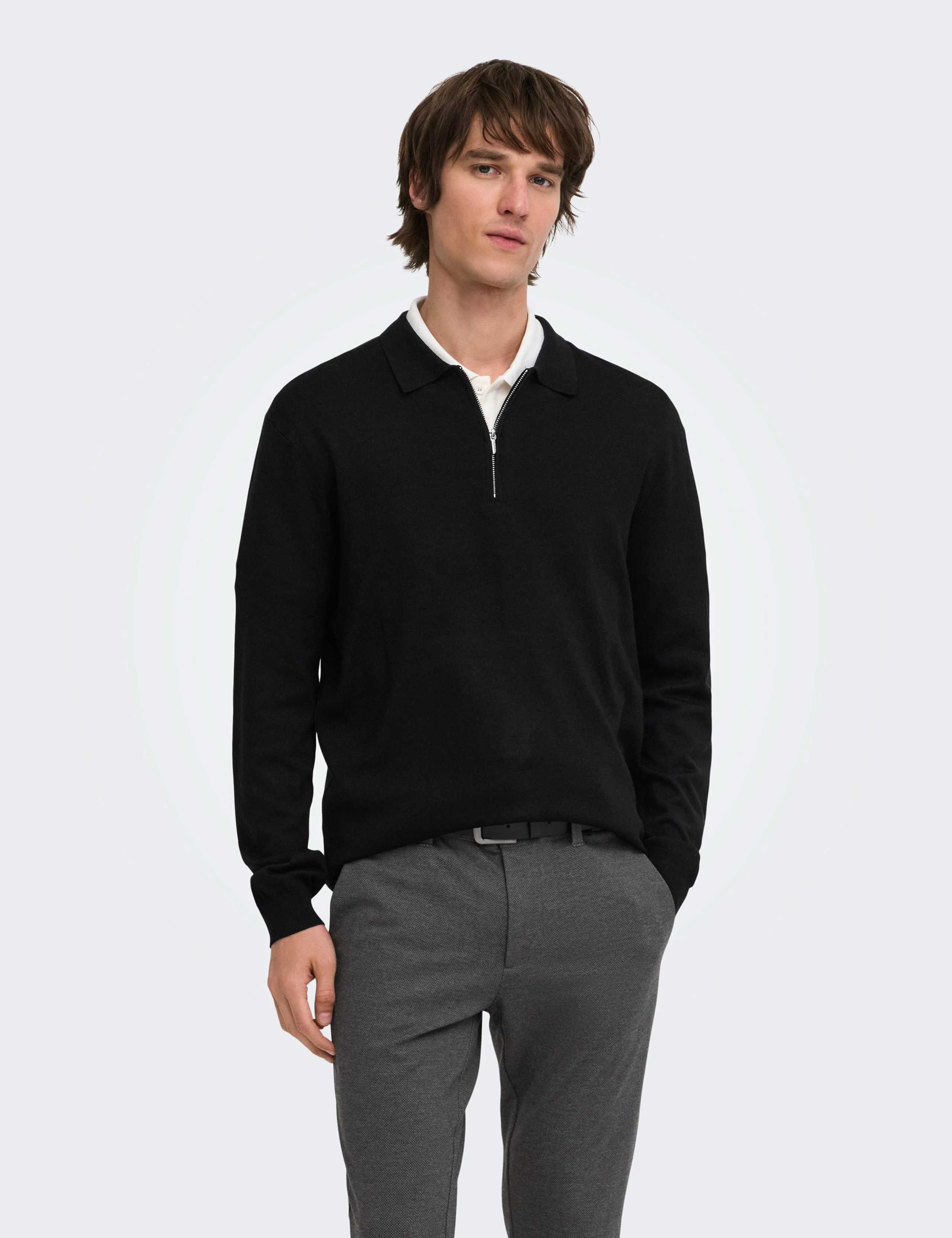 Polo Neck Half Zip Jumper