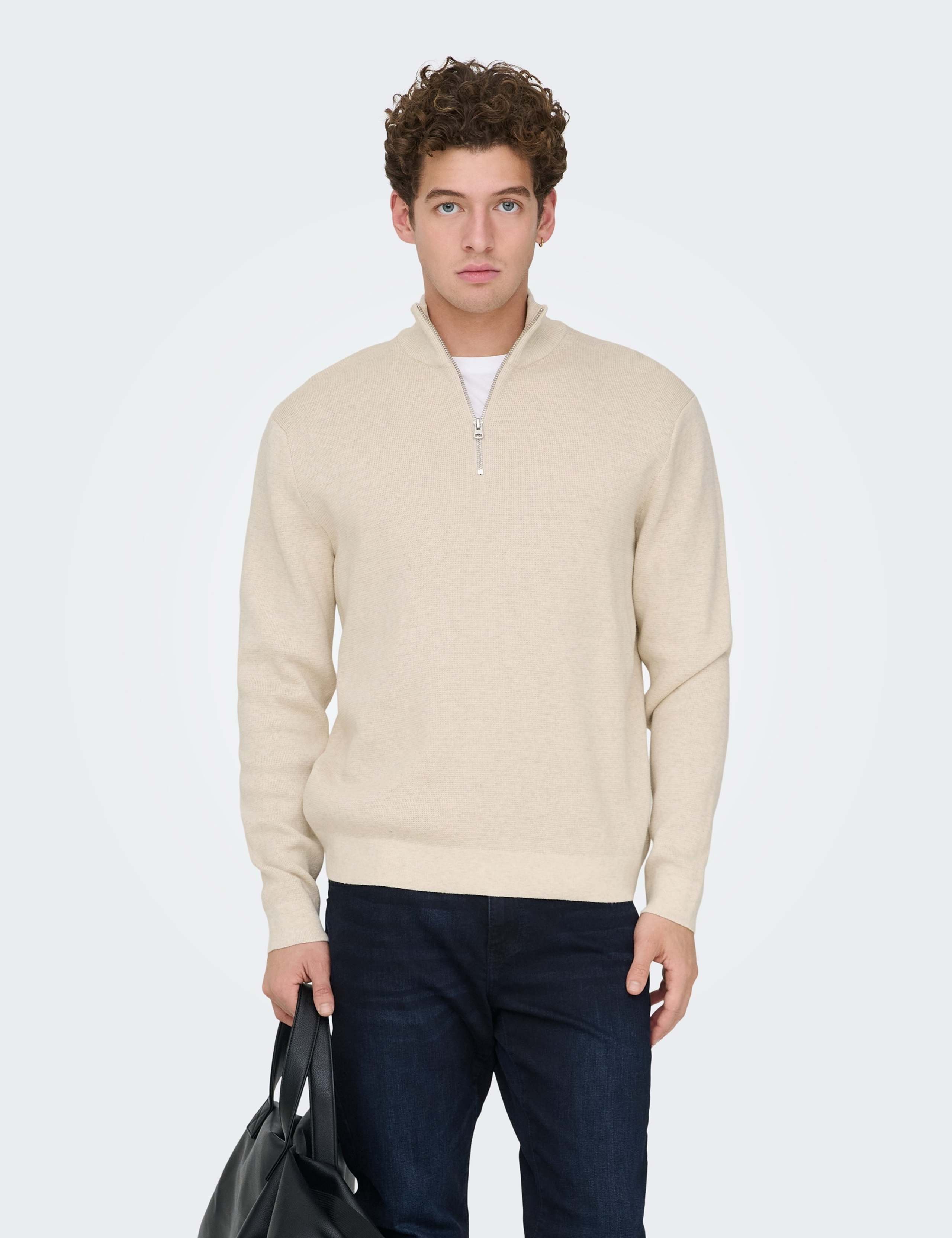 Pure Cotton Half Zip Jumper