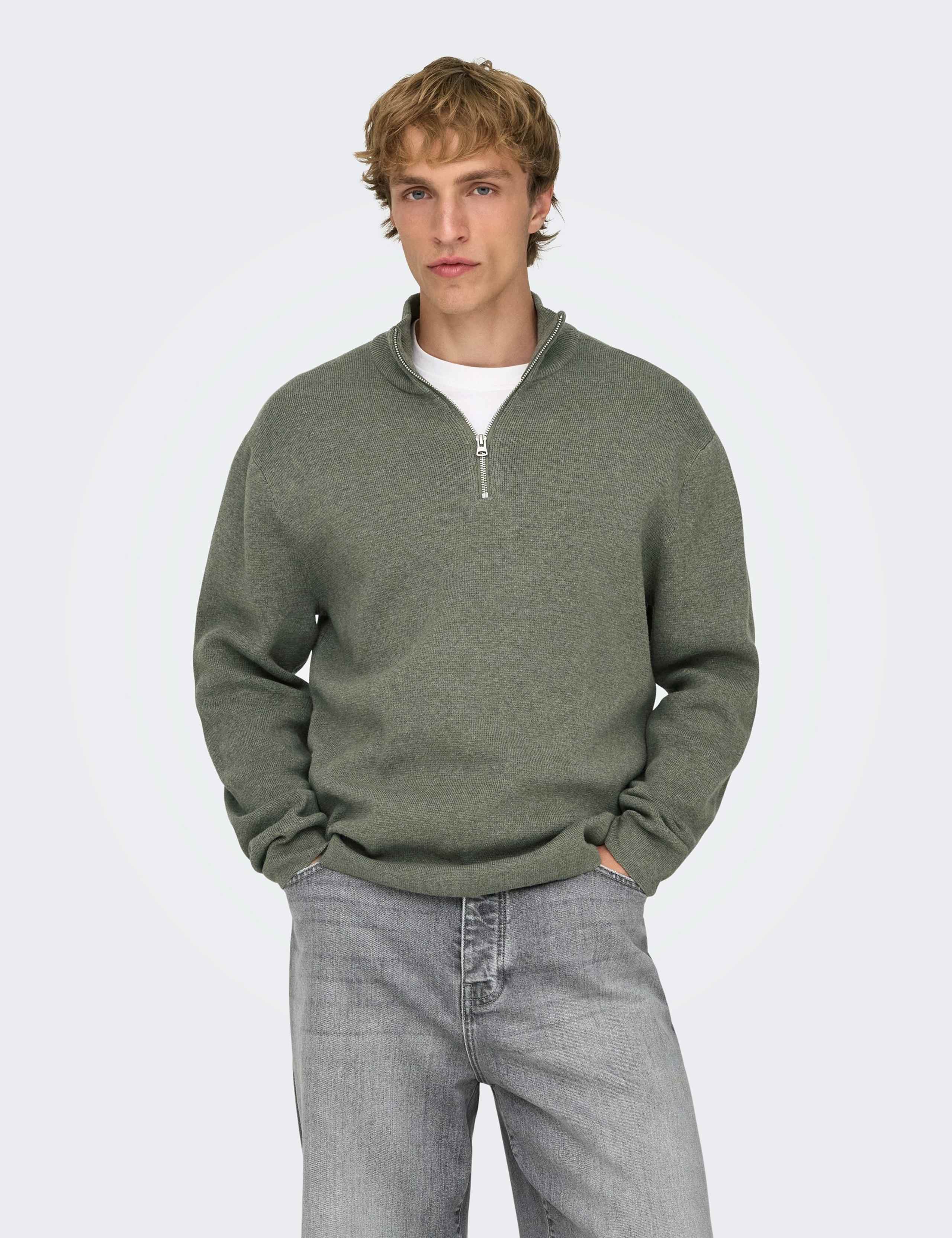 Pure Cotton Half Zip Jumper