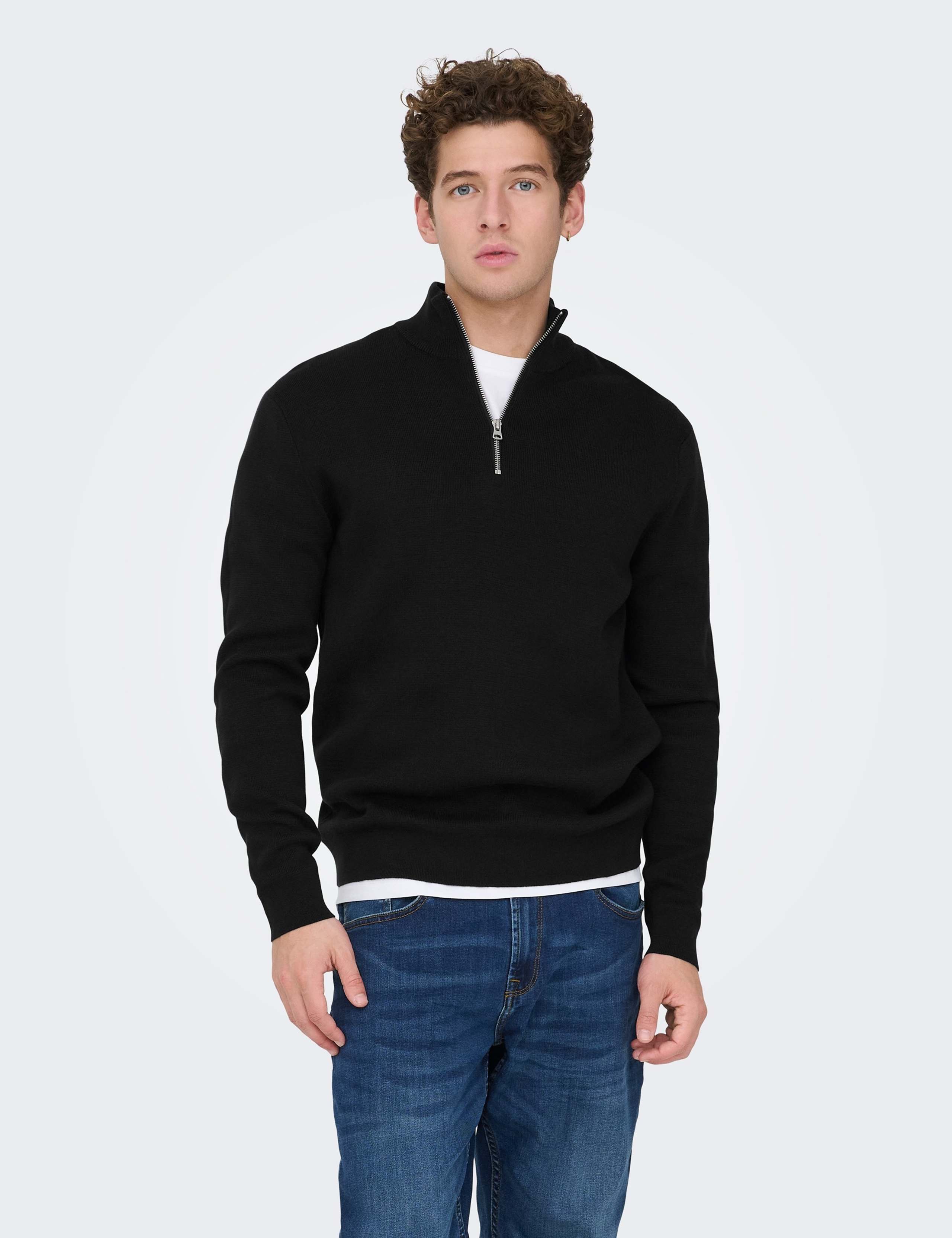 Pure Cotton Half Zip Jumper