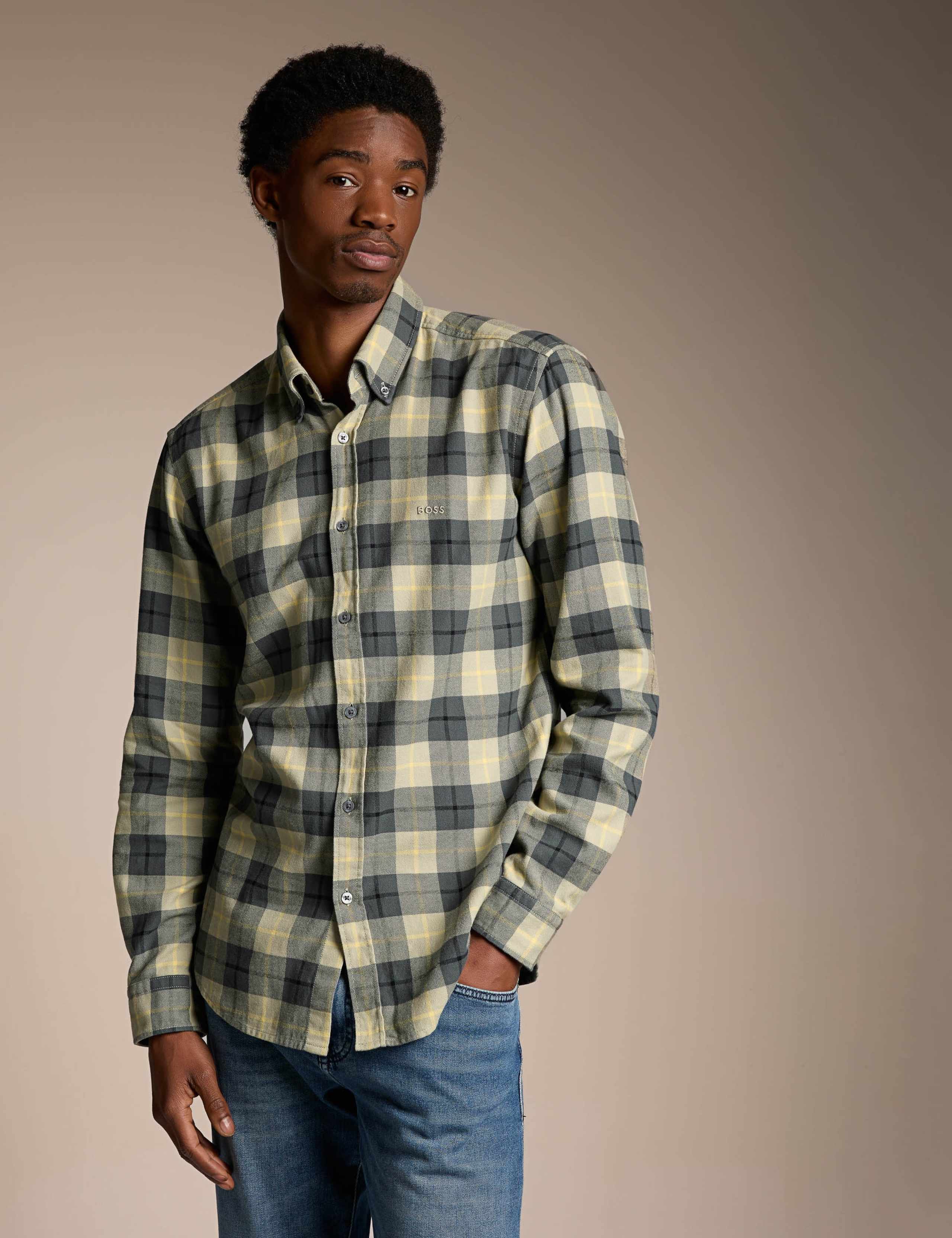 Regular Fit Easy Iron Pure Cotton Checked Shirt