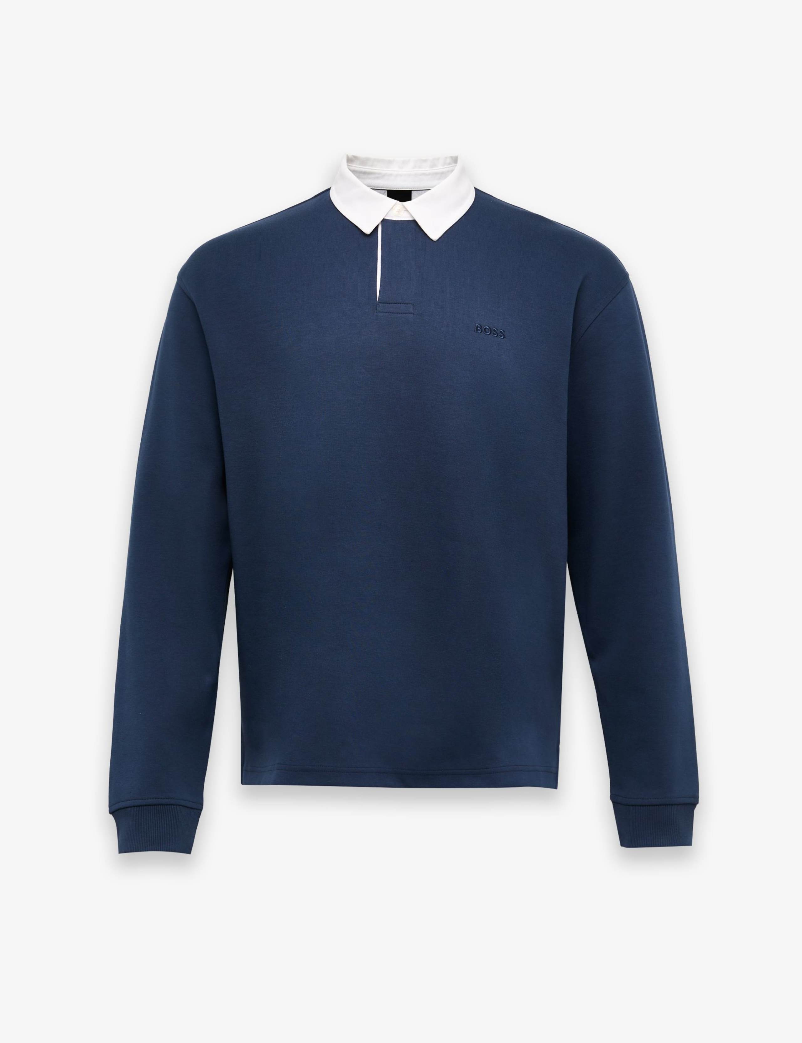 Cotton Rich Button Down Collar Rugby Shirt