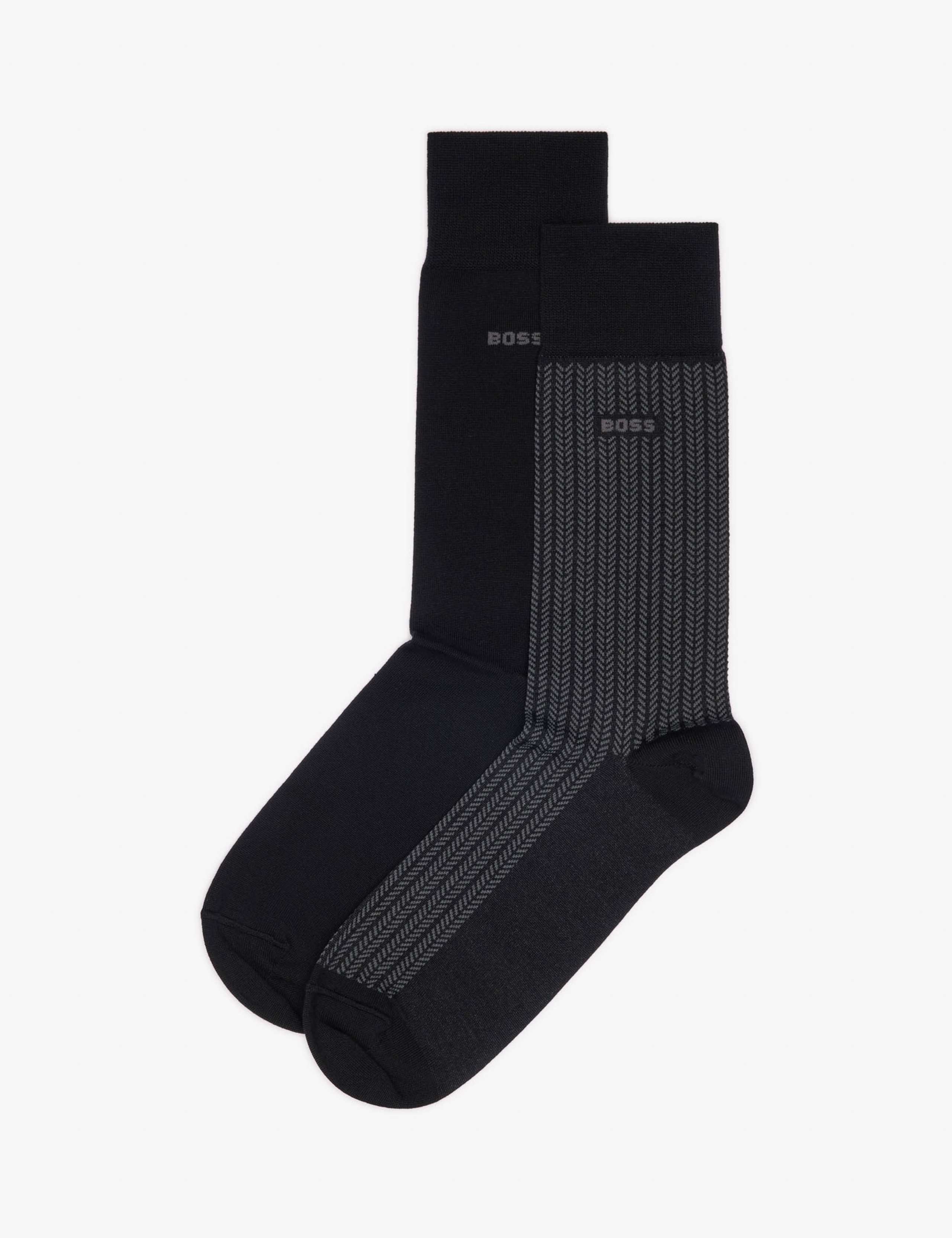 2 Pack Cotton Rich Patterned Socks