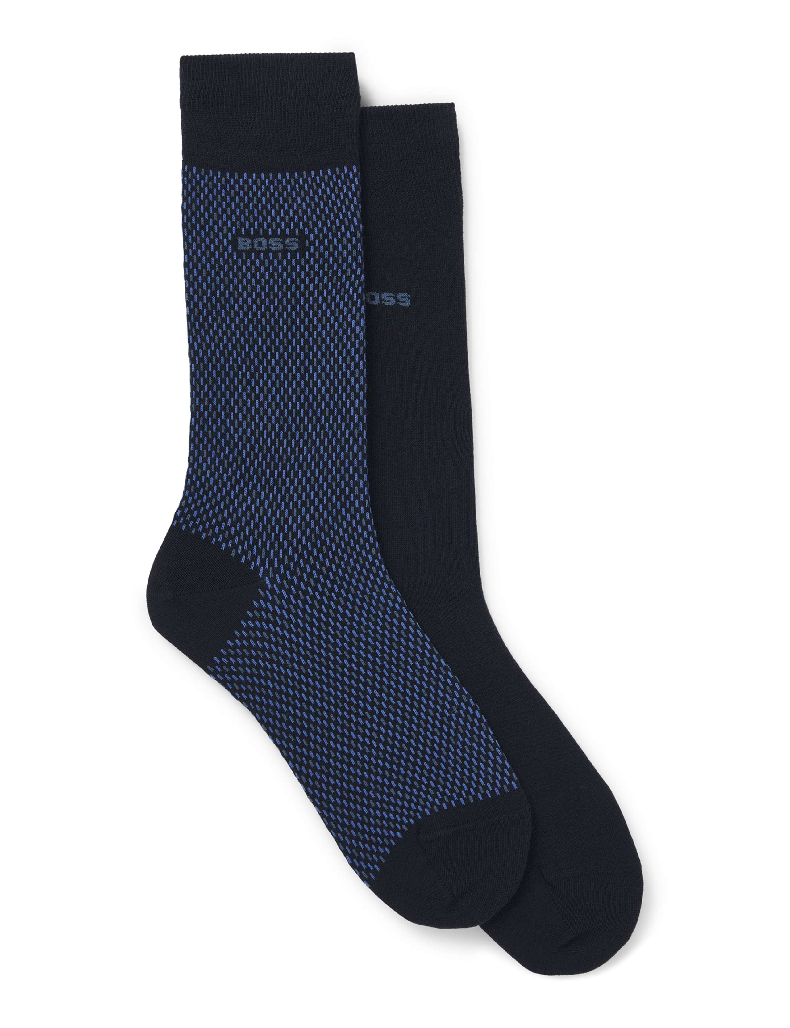 2 Pack Cotton Rich Pattern Gentle Grip Socks