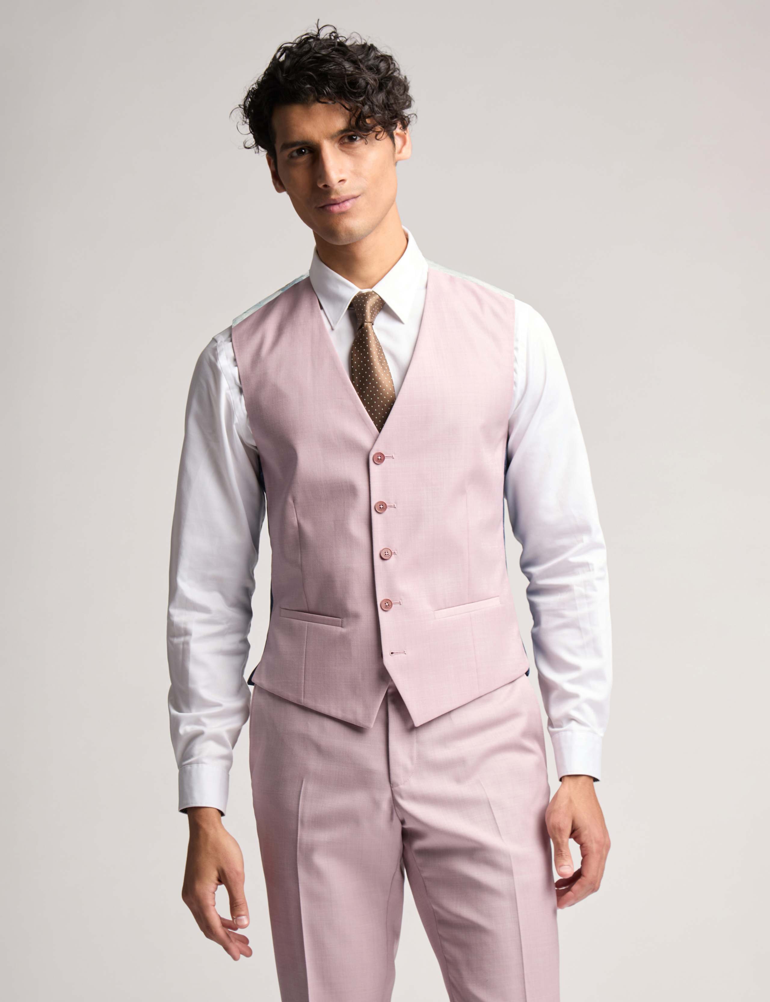 Slim Fit Wool Rich Textured Waistcoat