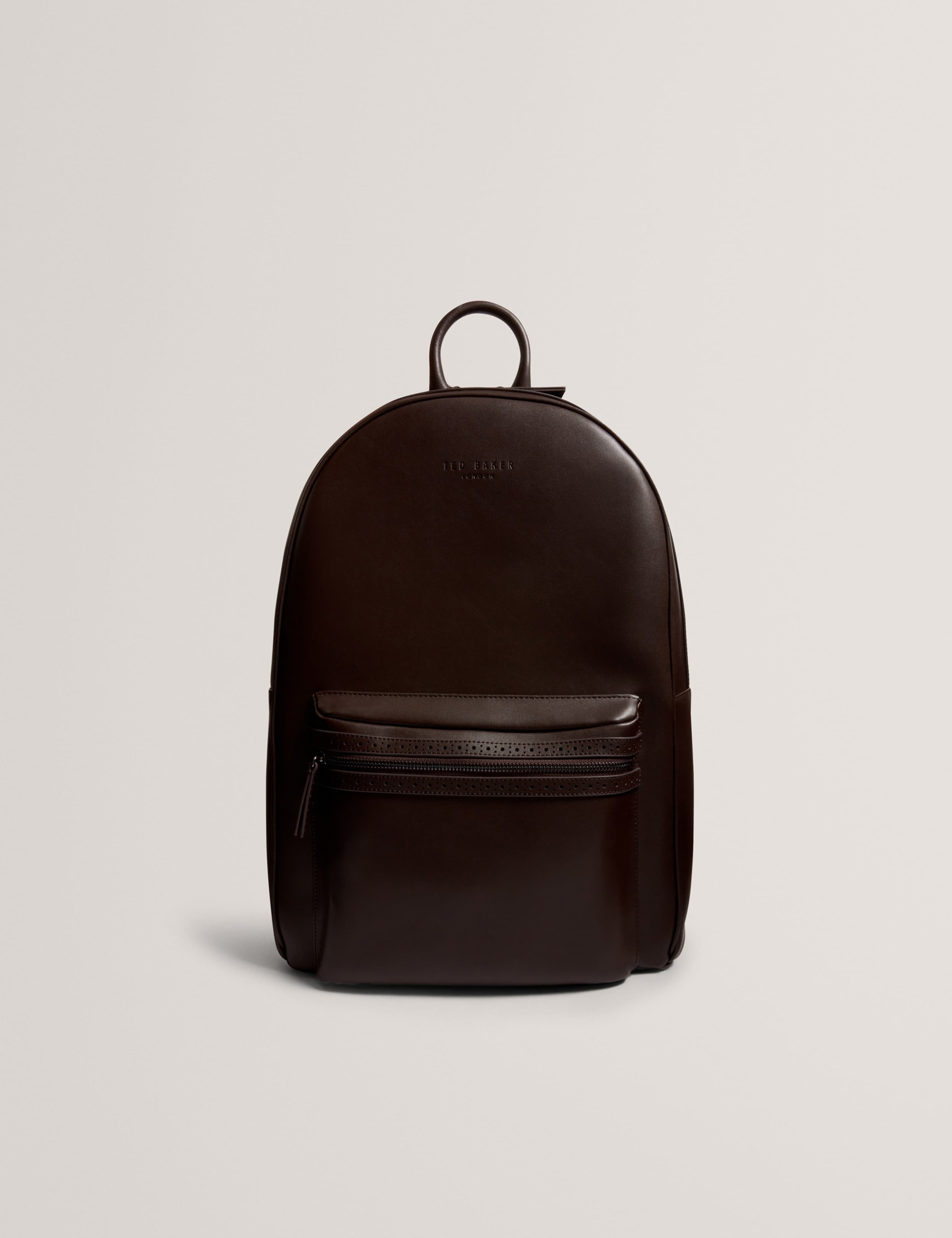 Leather Brogue Detail Zip Around Backpack
