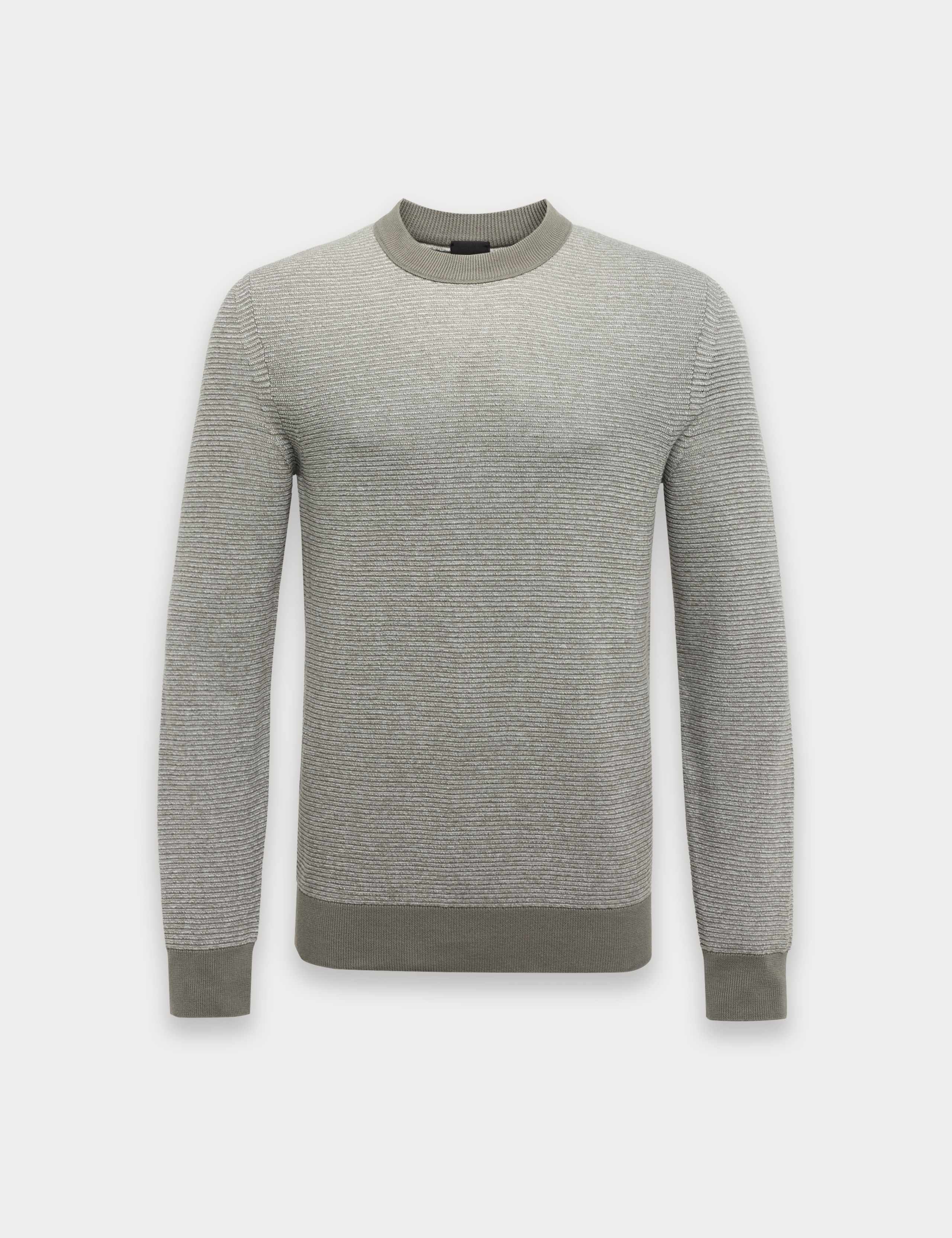 Cotton Rich Textured Crew Neck Jumper