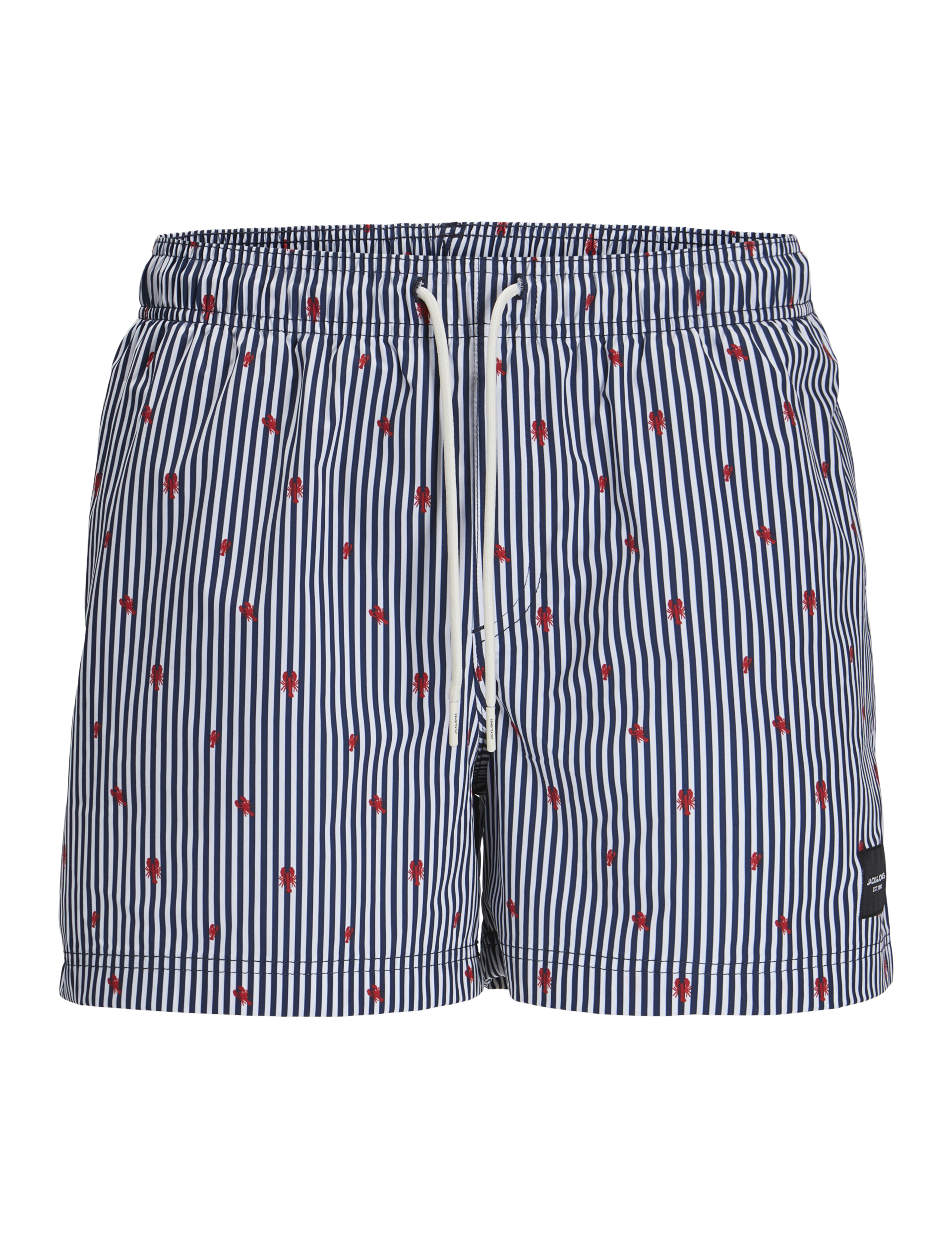 Stripe Lobster Print Swim Shorts