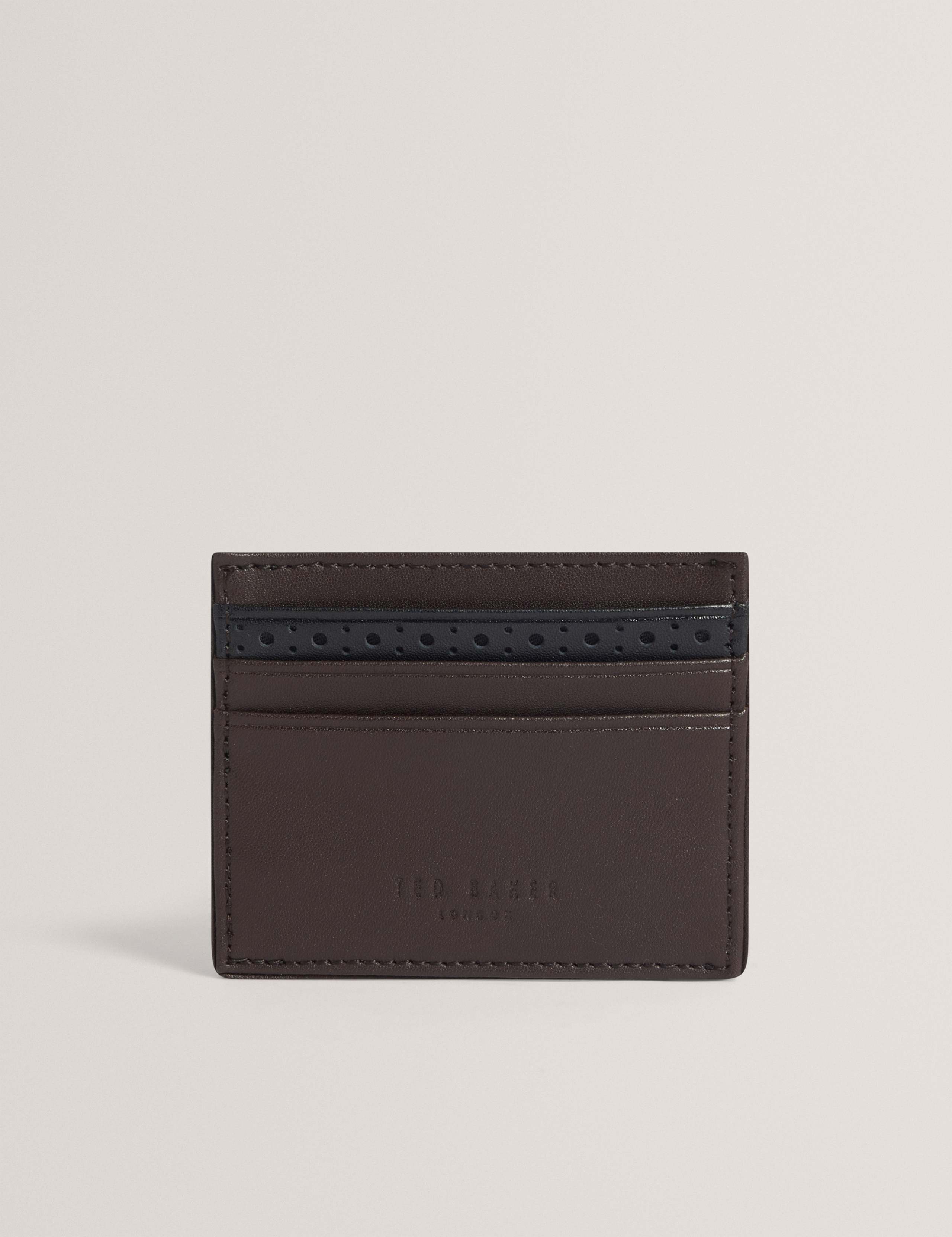 Leather Brogue Detail Card Holder