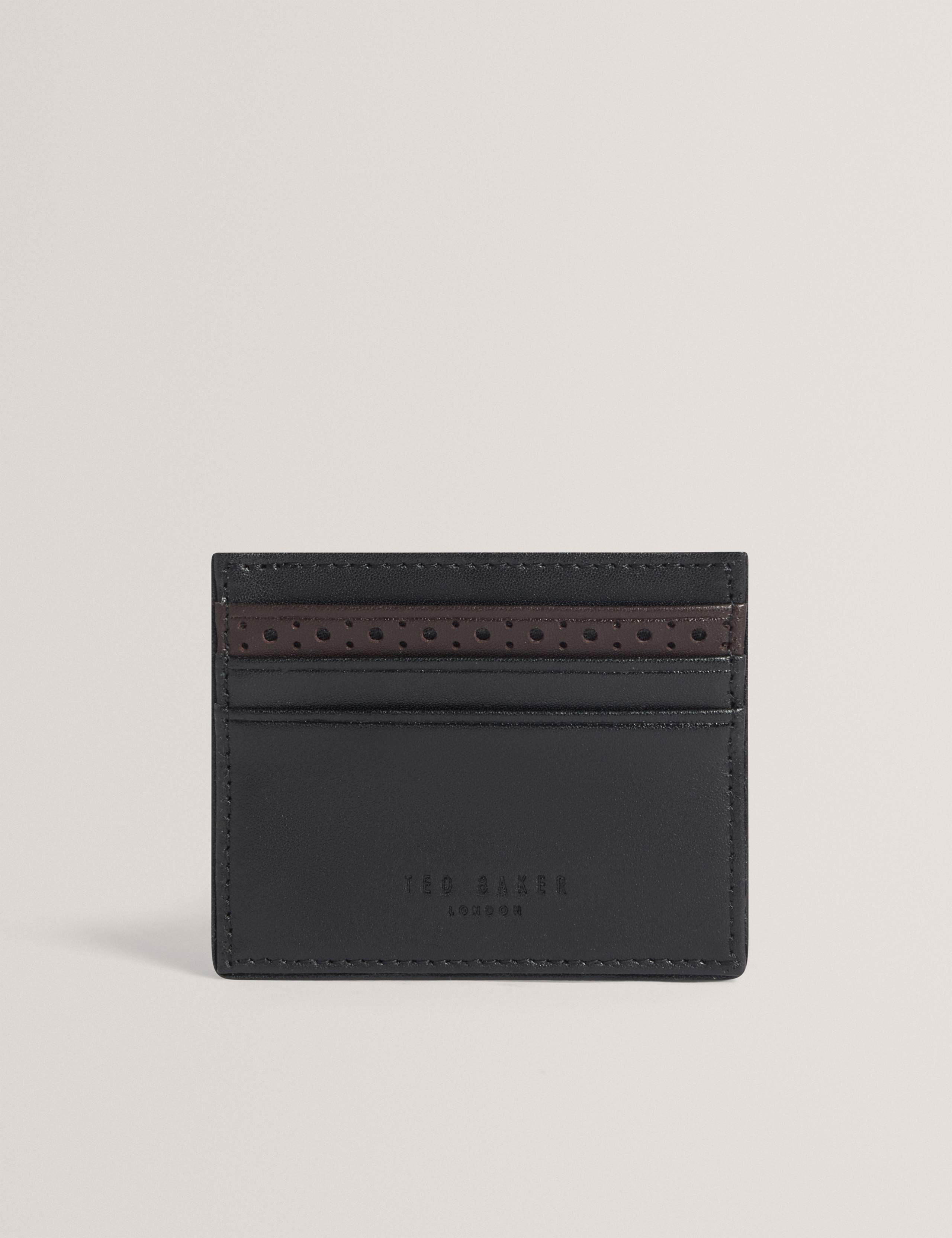 Leather Brogue Detail Card Holder