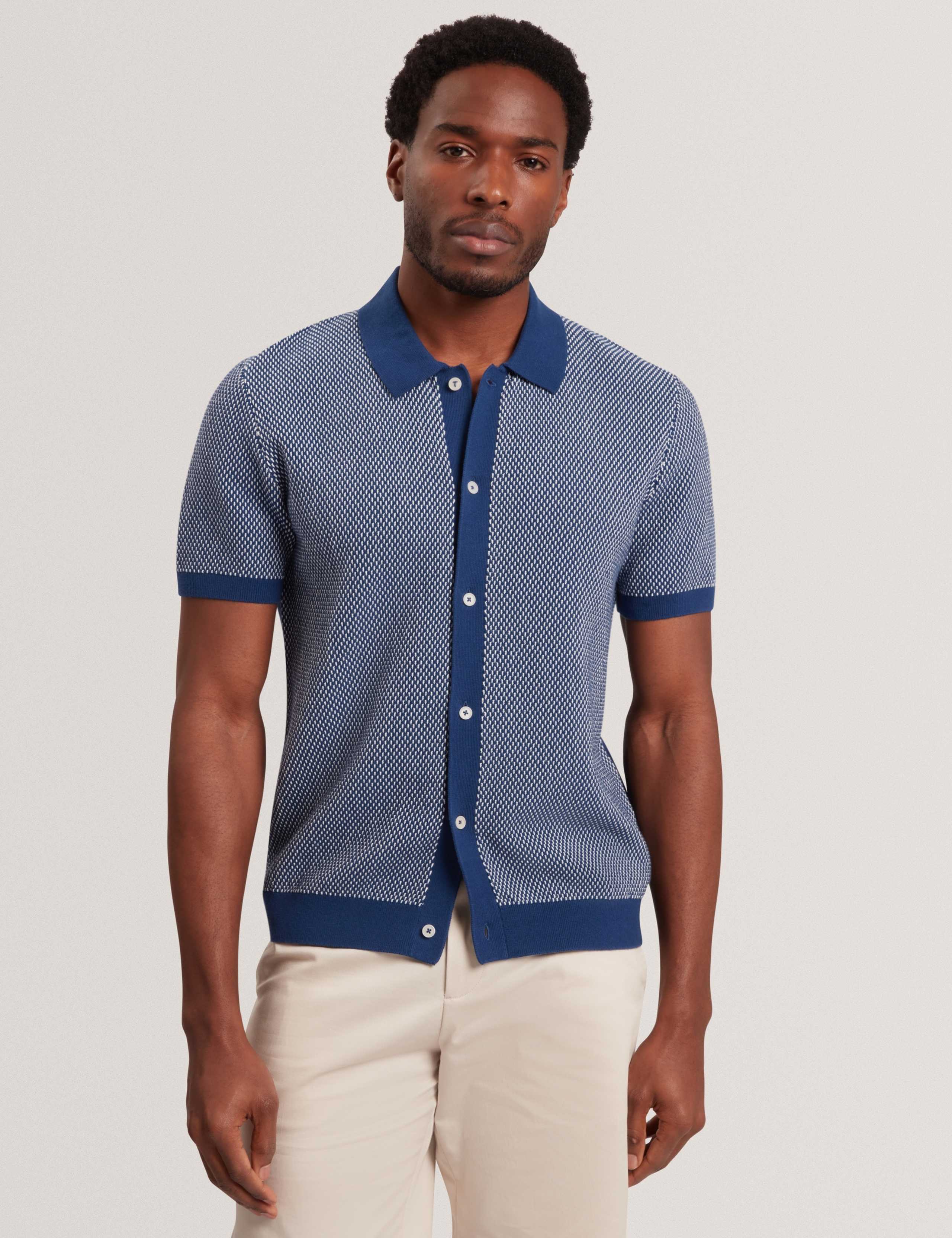 Pure Cotton Noliva Button-through Polo Shirt