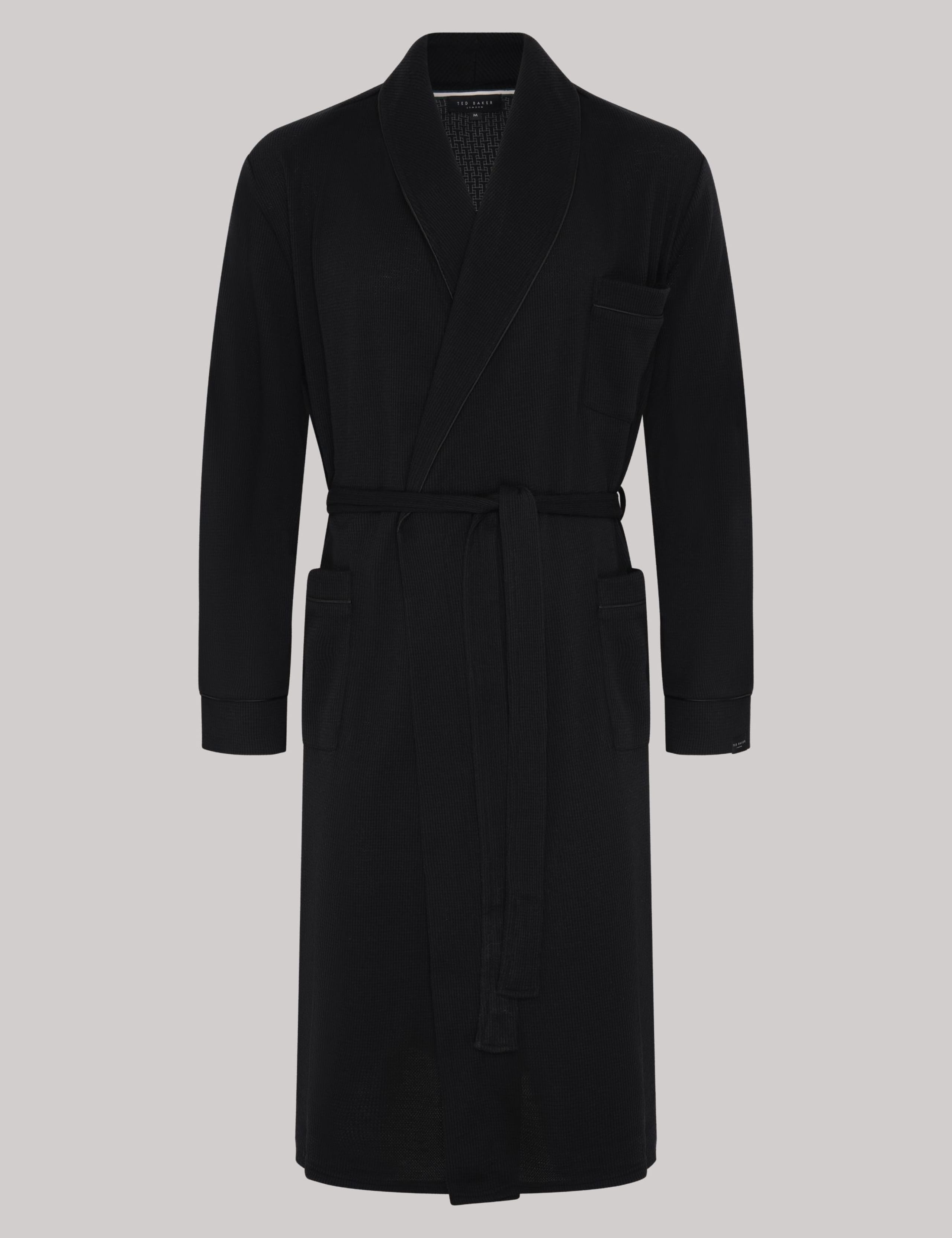 Cotton Blend Waffle Dressing Gown