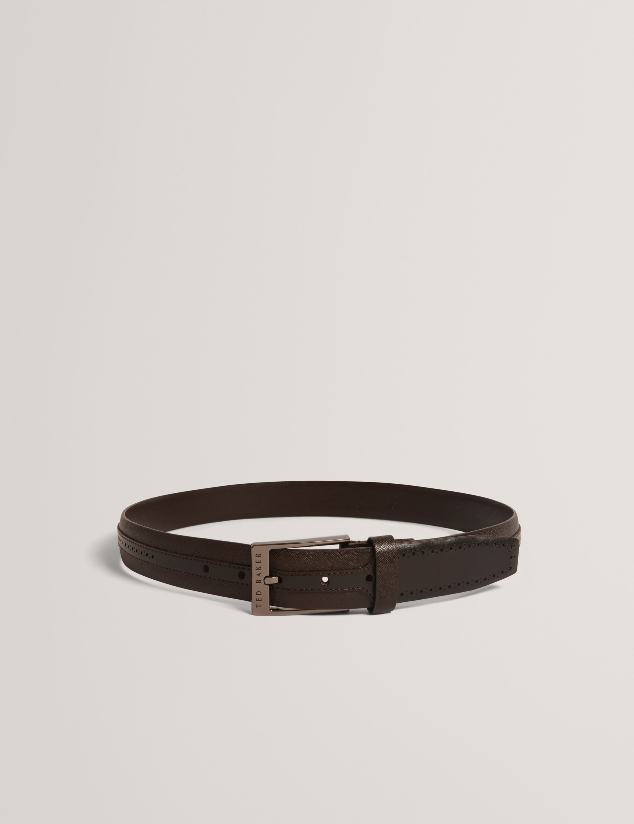 Leather Brogue Detail Belt