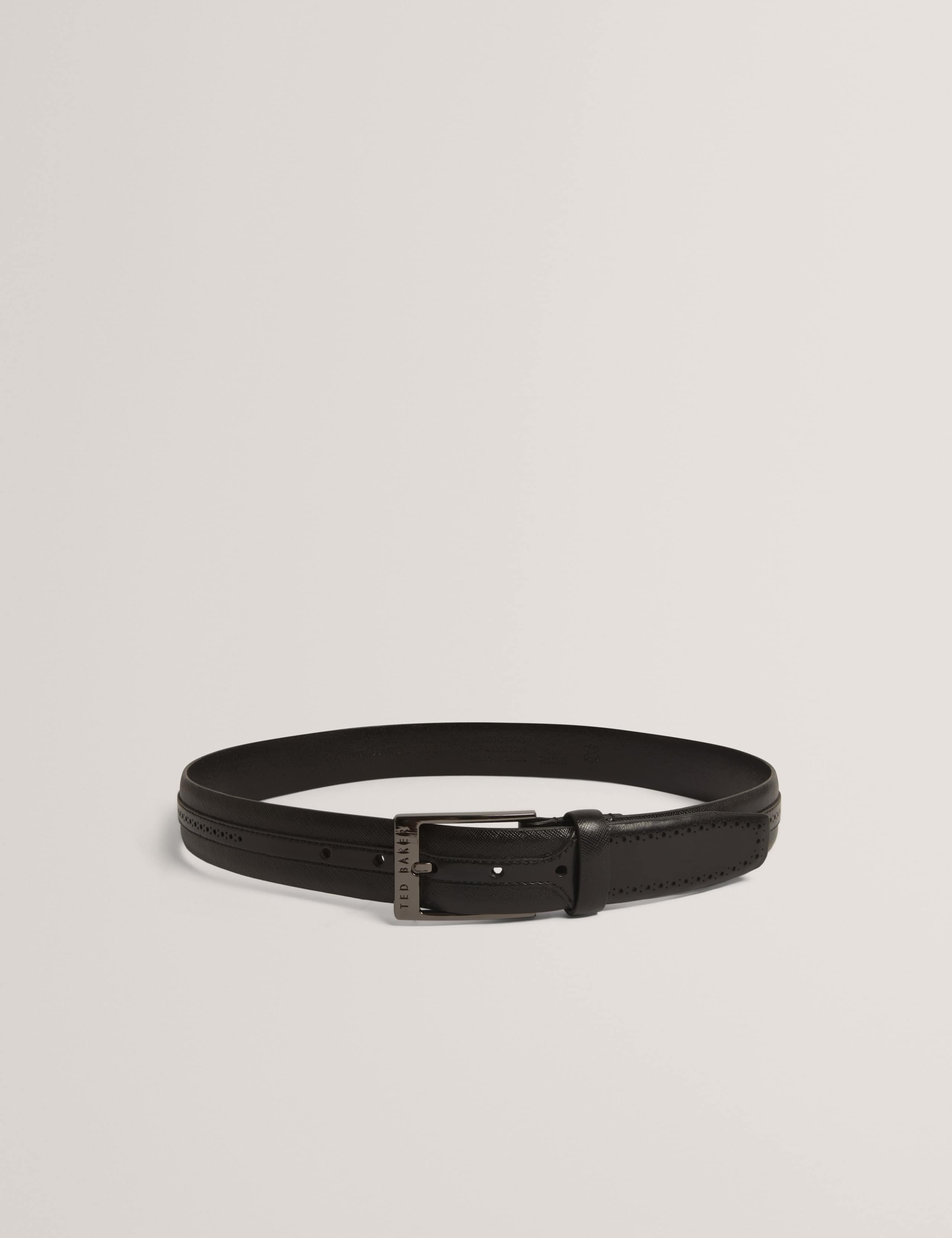 Leather Brogue Detail Belt