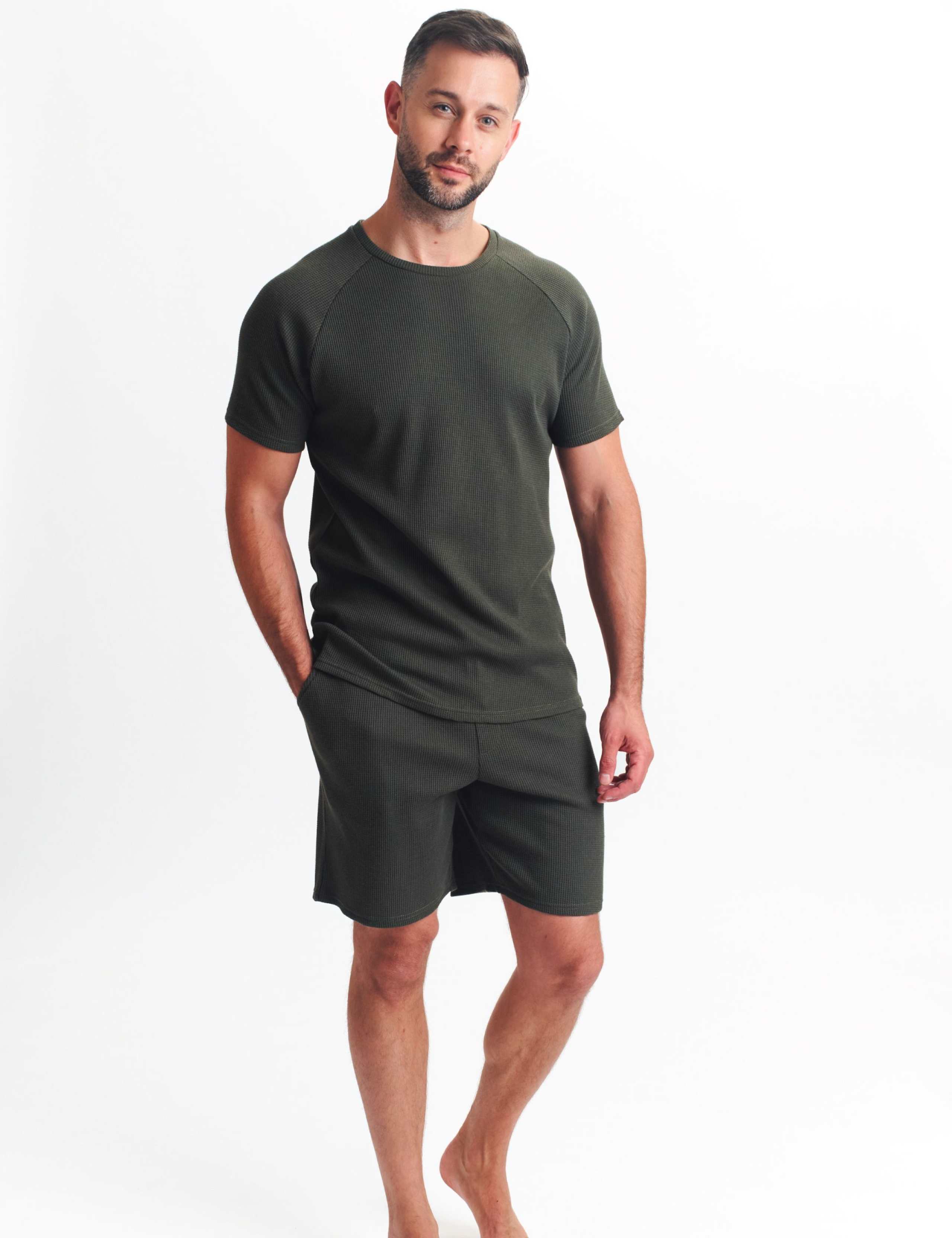 Cotton Blend Waffle Pyjama Set