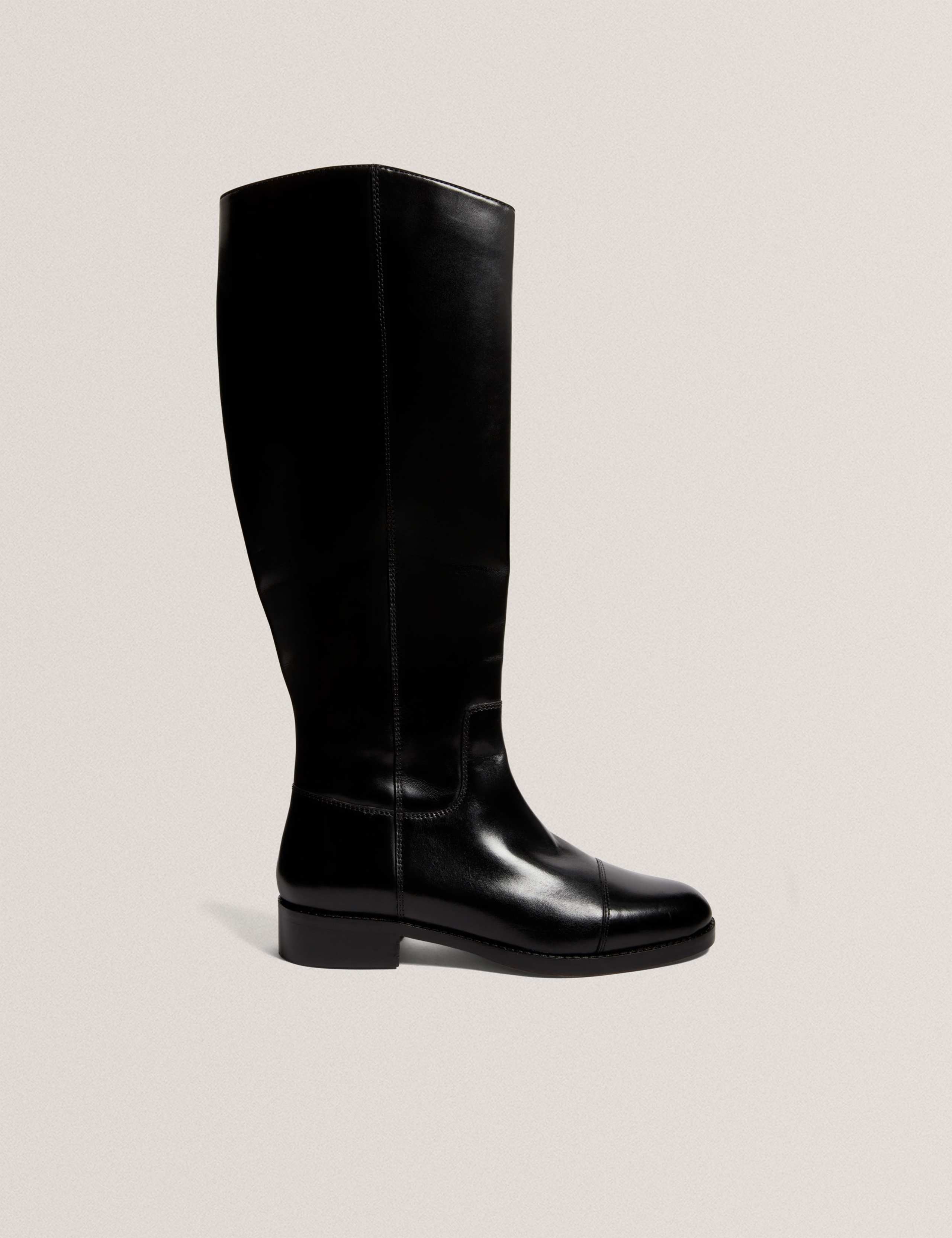 Leather Flat Riding Boots