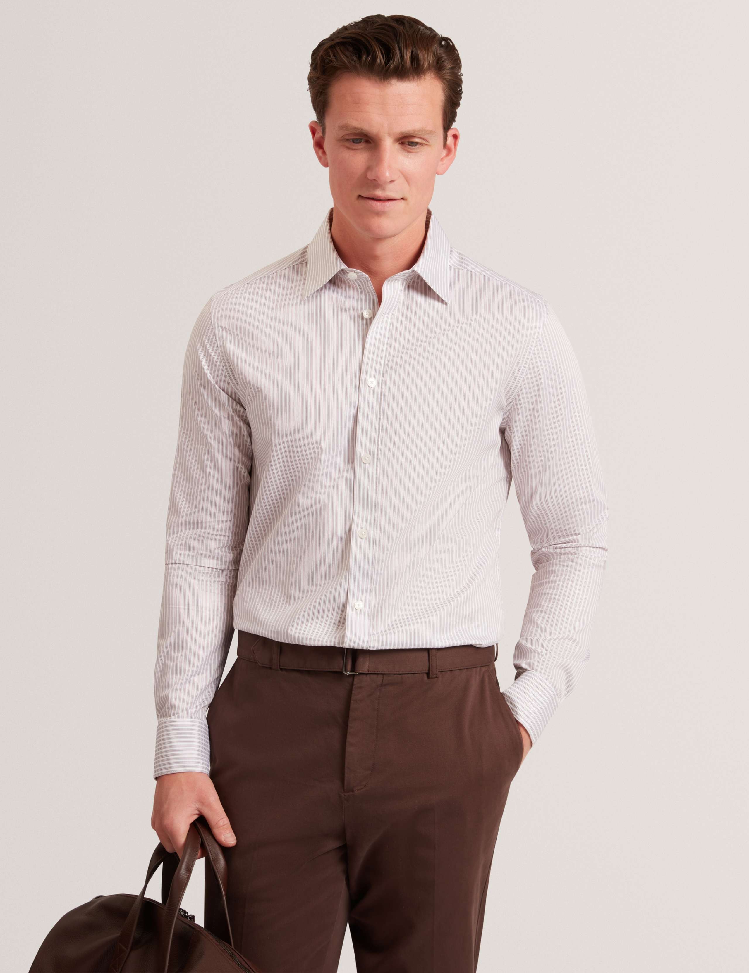Regular Fit Pure Cotton Striped Dress Shirt