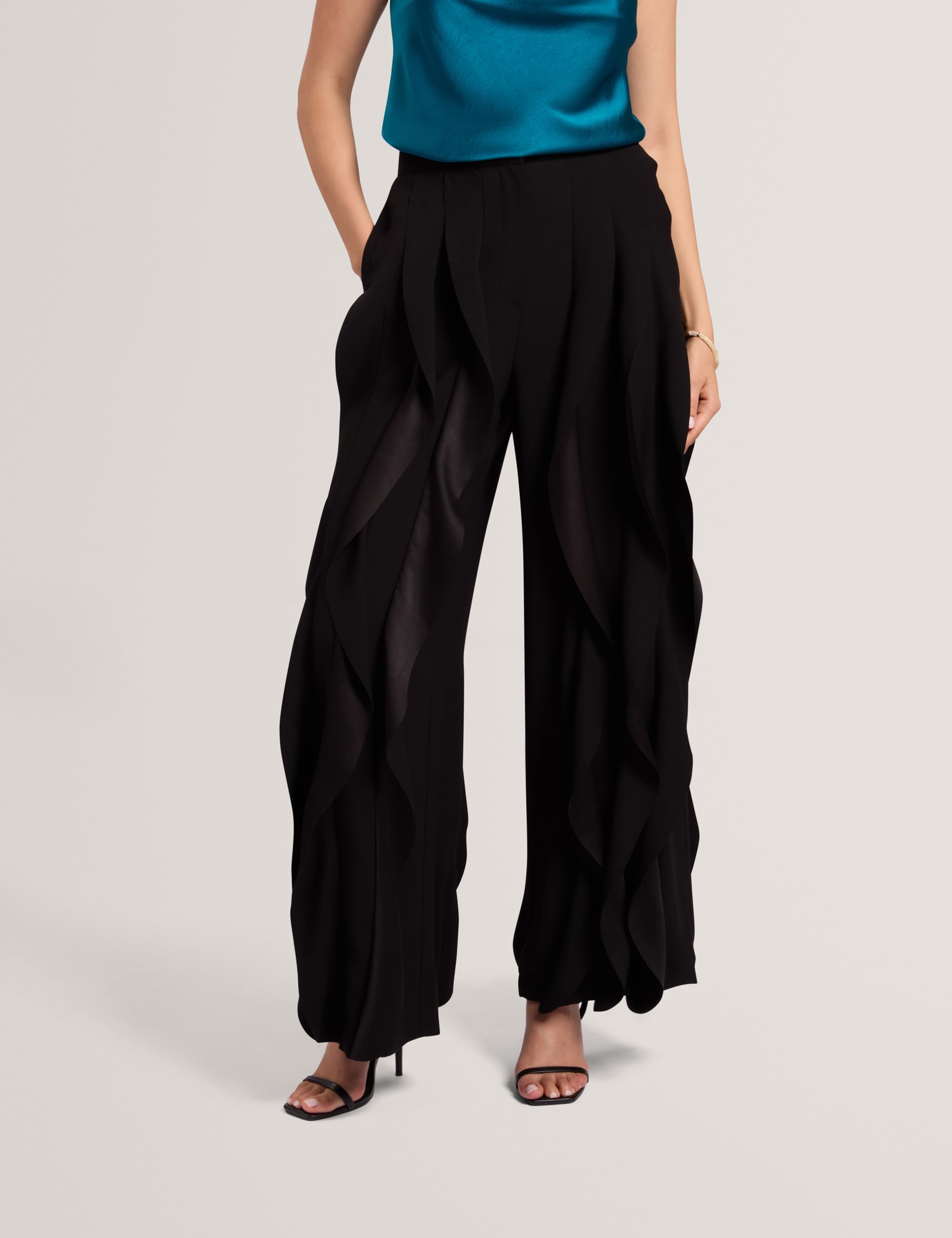 Ruffle Wide Leg Trousers