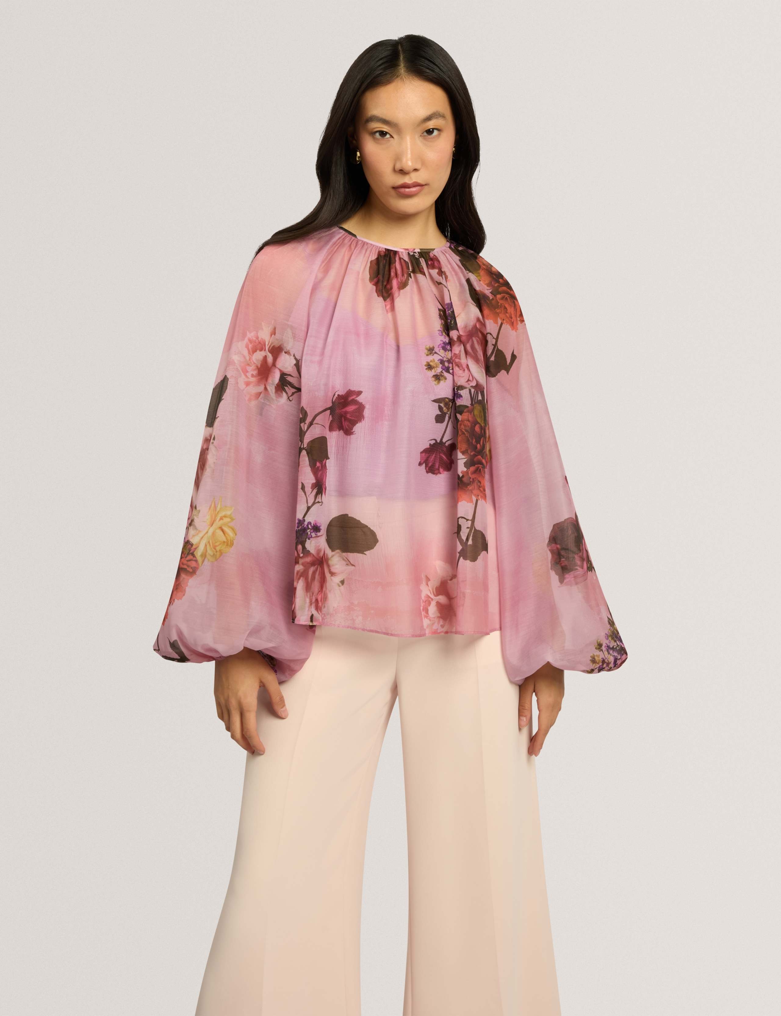 Floral Puff Sleeve Blouse