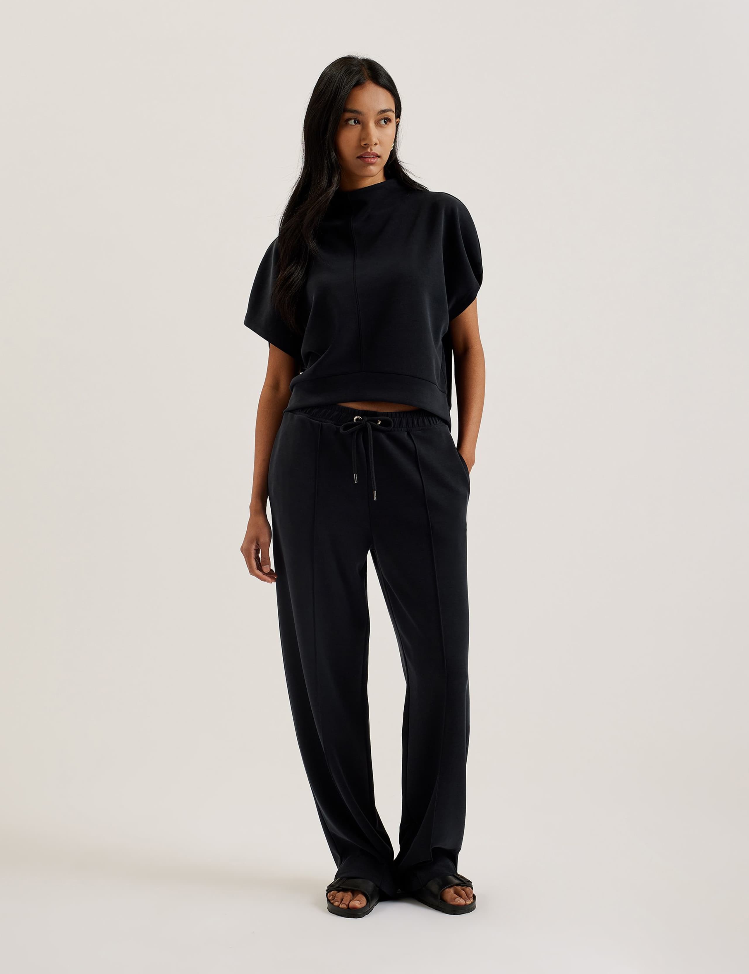 Cupro Blend Funnel Neck Sweatshirt