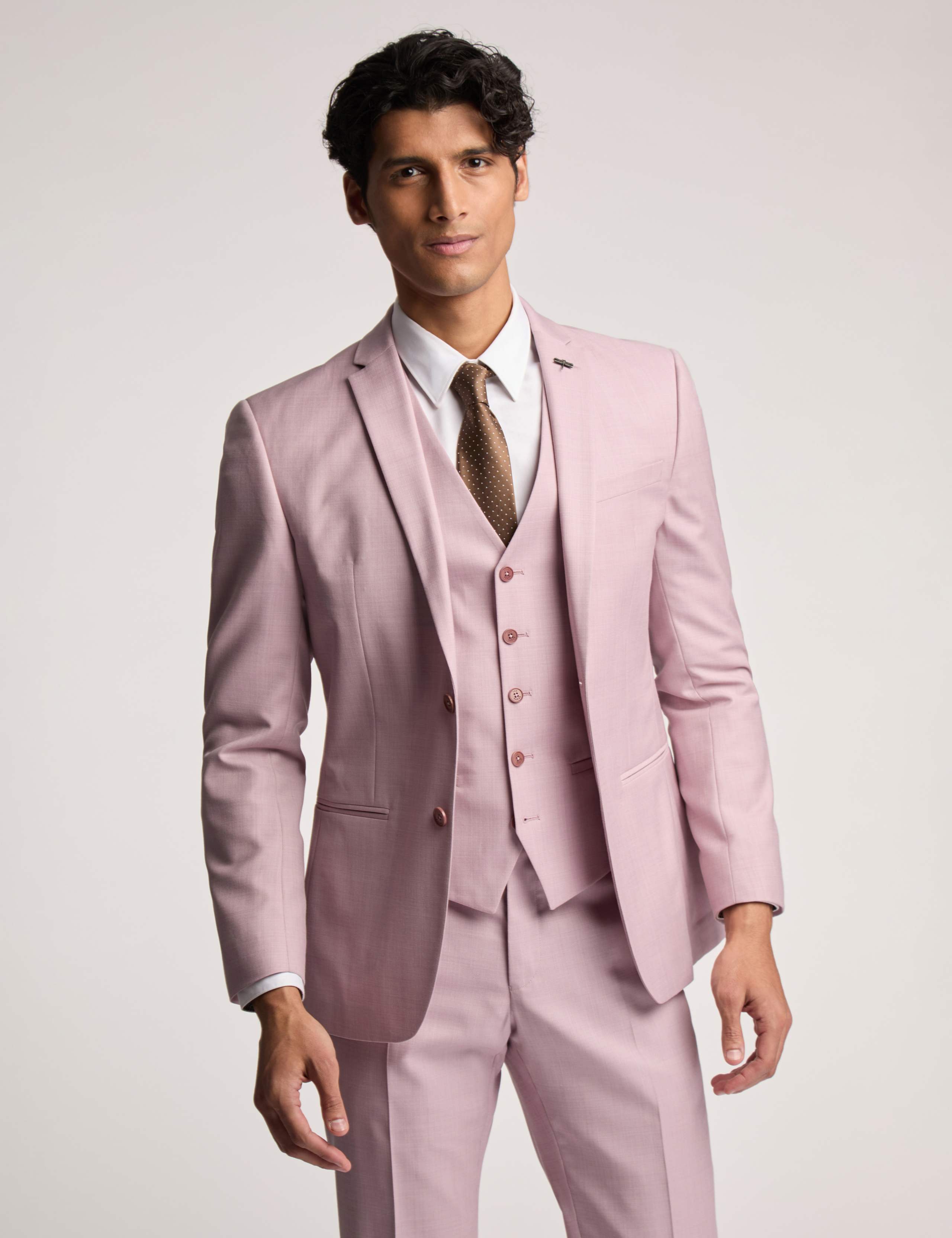 Slim Fit Wool Rich Sharkskin Suit Jacket