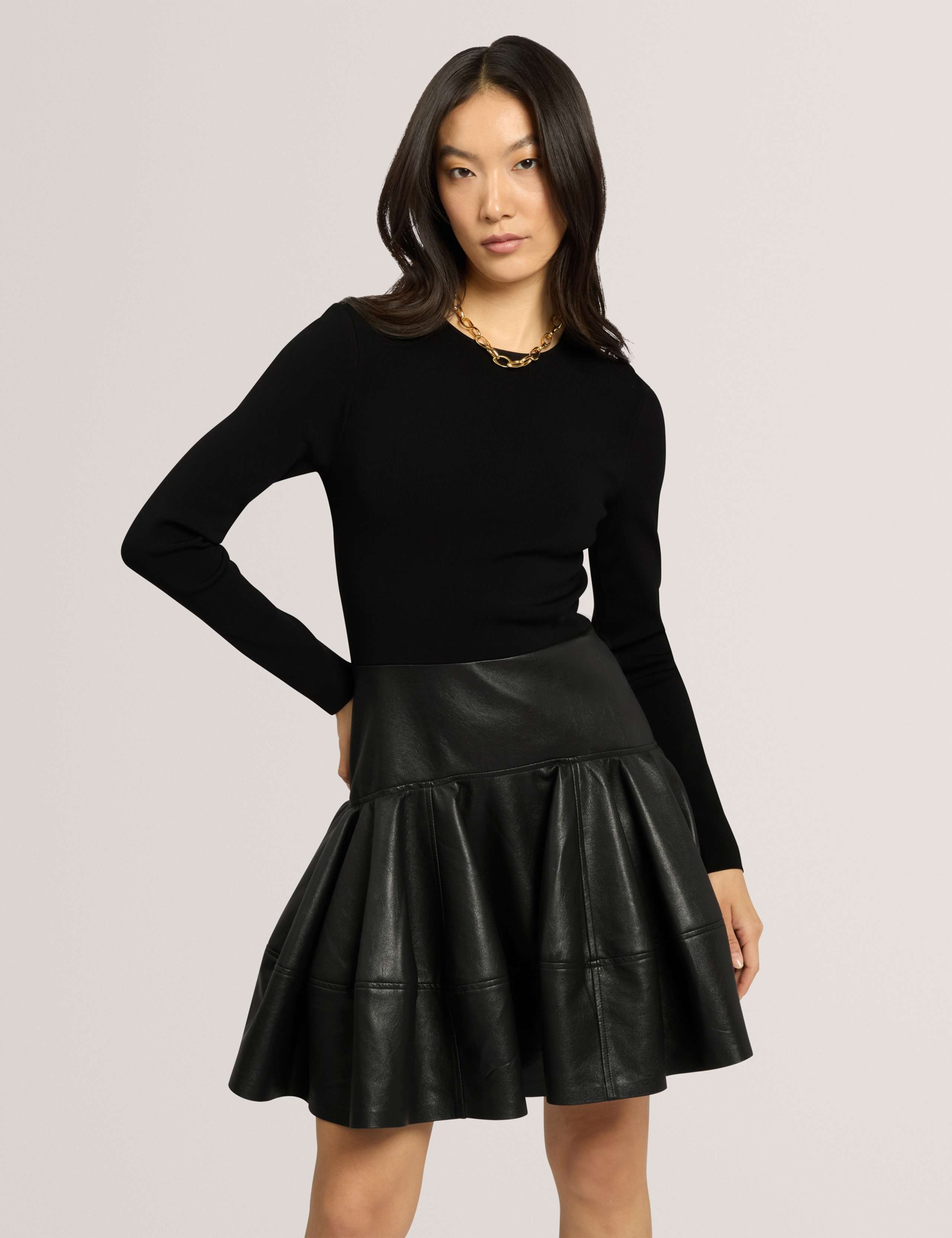 Round Neck Mini Skater Dress