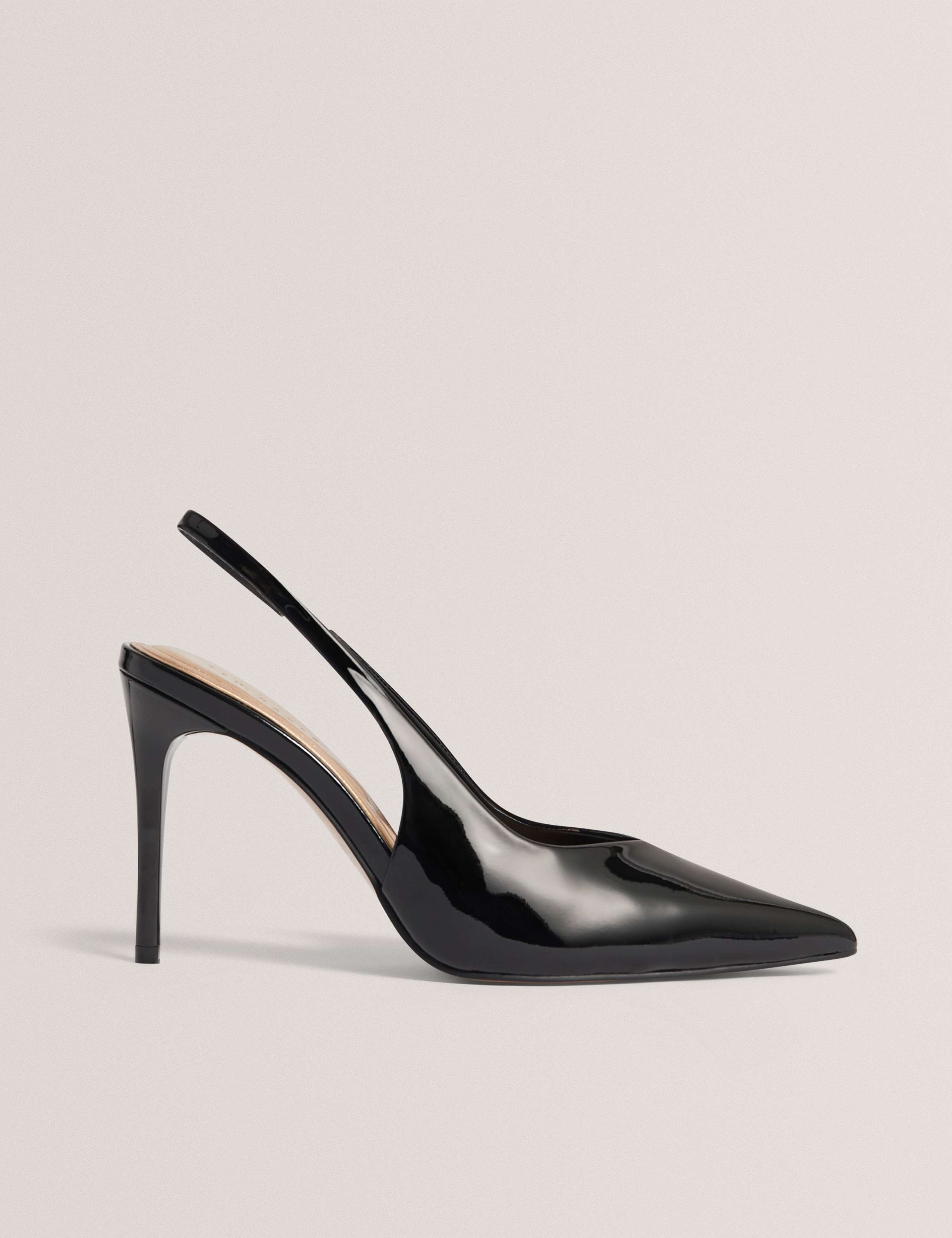 Faux Leather Patent Stiletto Heel Slingbacks