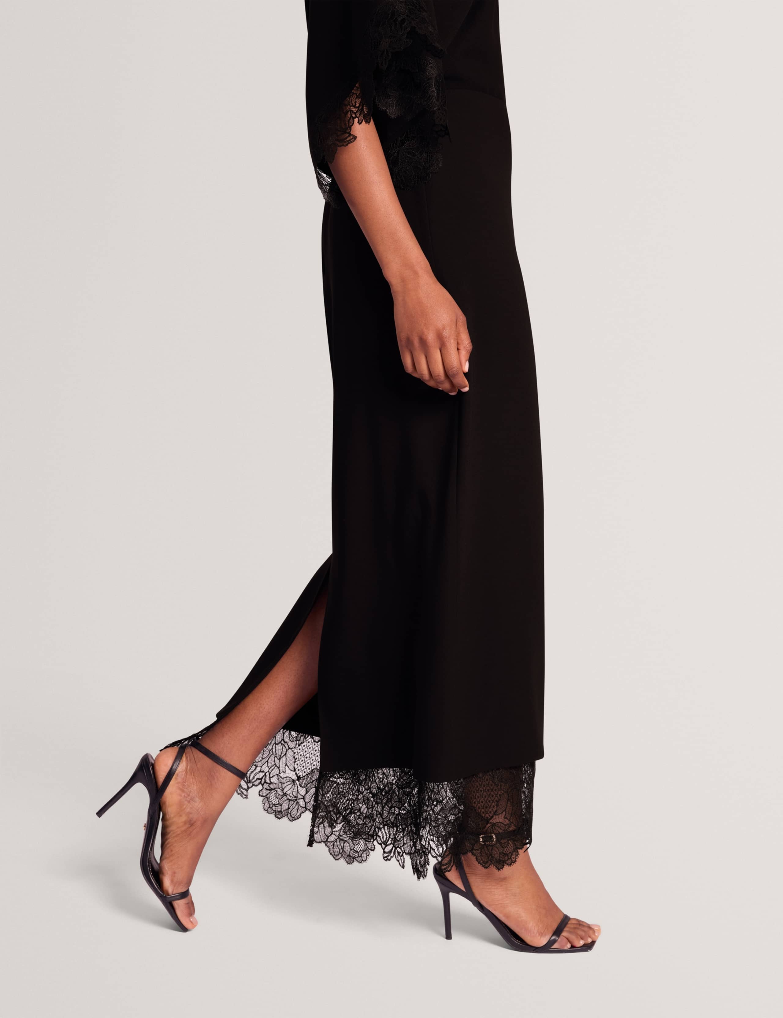 Lace Detail Maxi Pencil Skirt