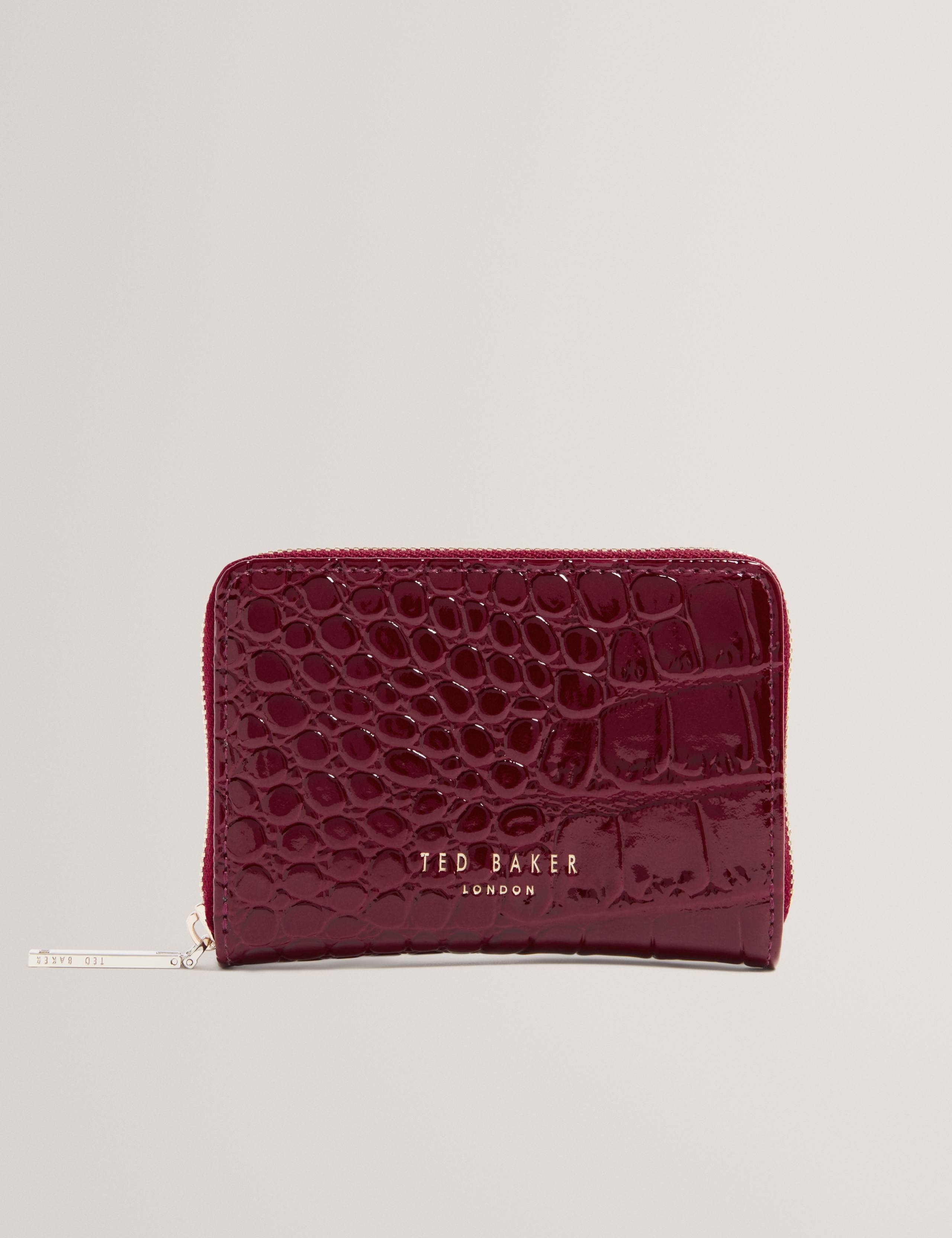 Croc Effect Zip Around Wallet