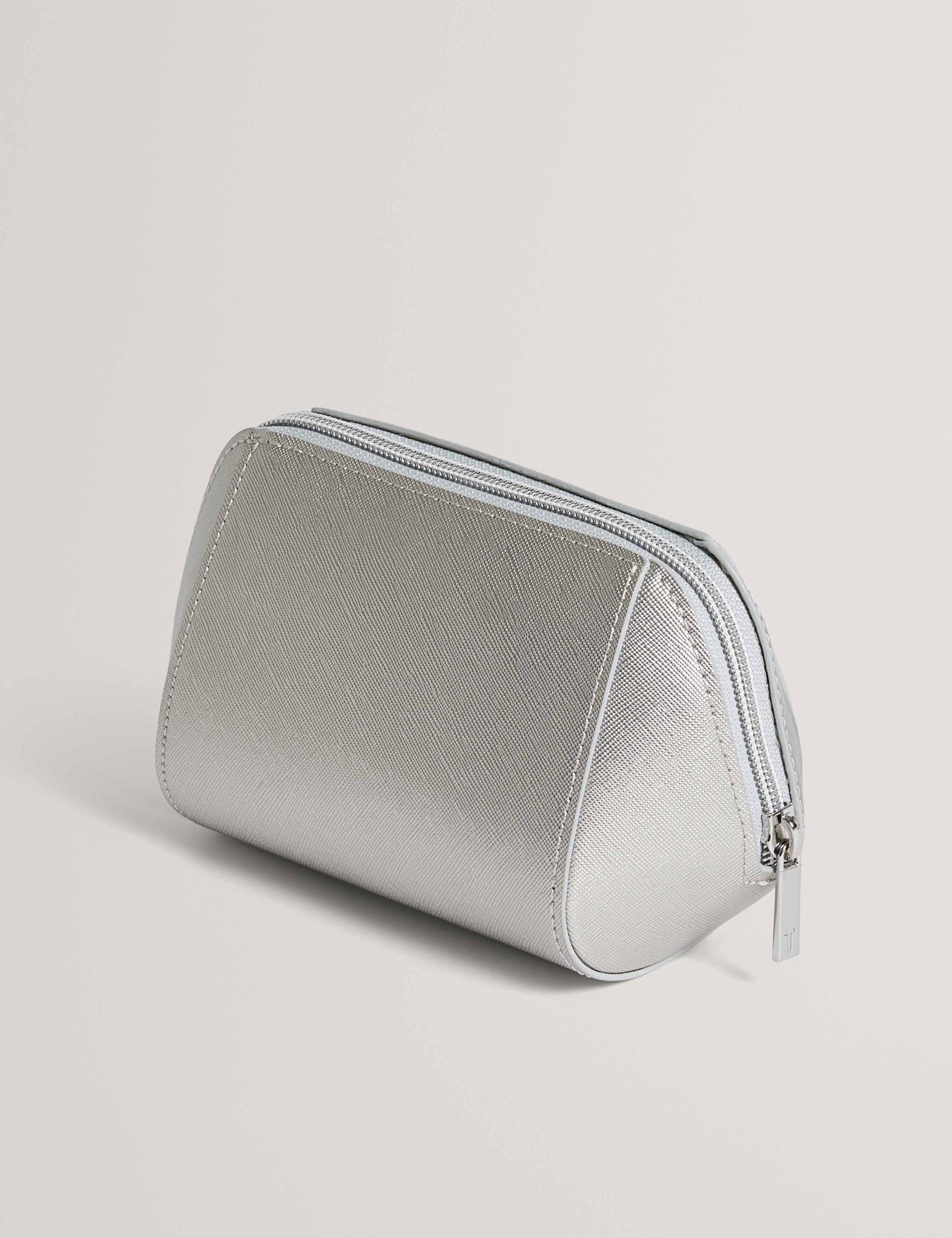 Faux Leather Metallic Wash Bag