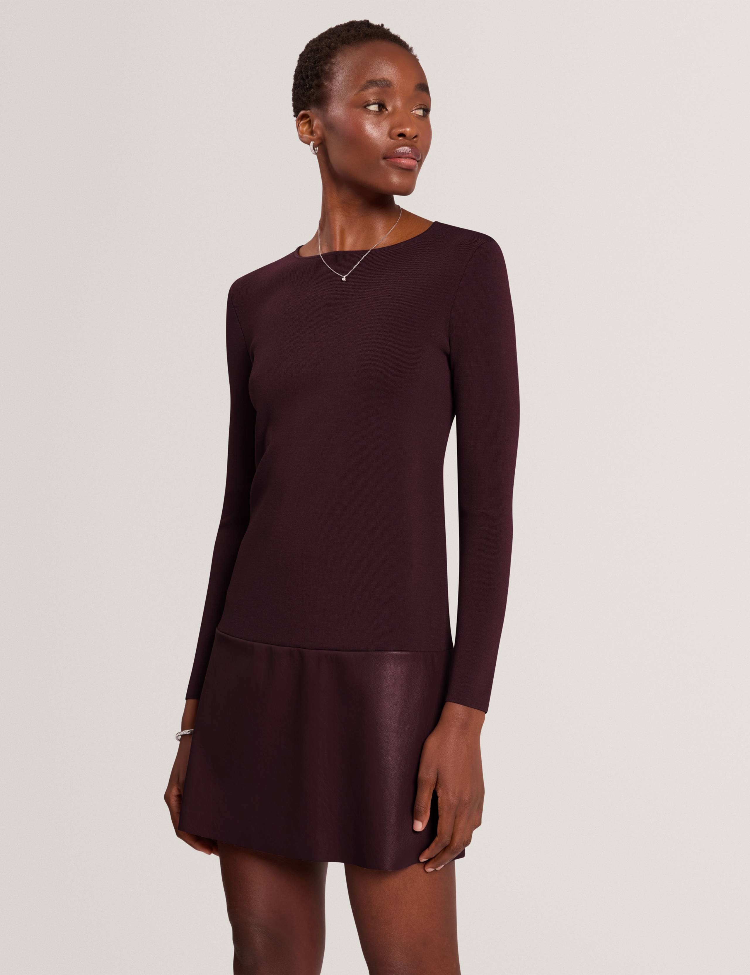 Round Neck Mini Waisted Dress