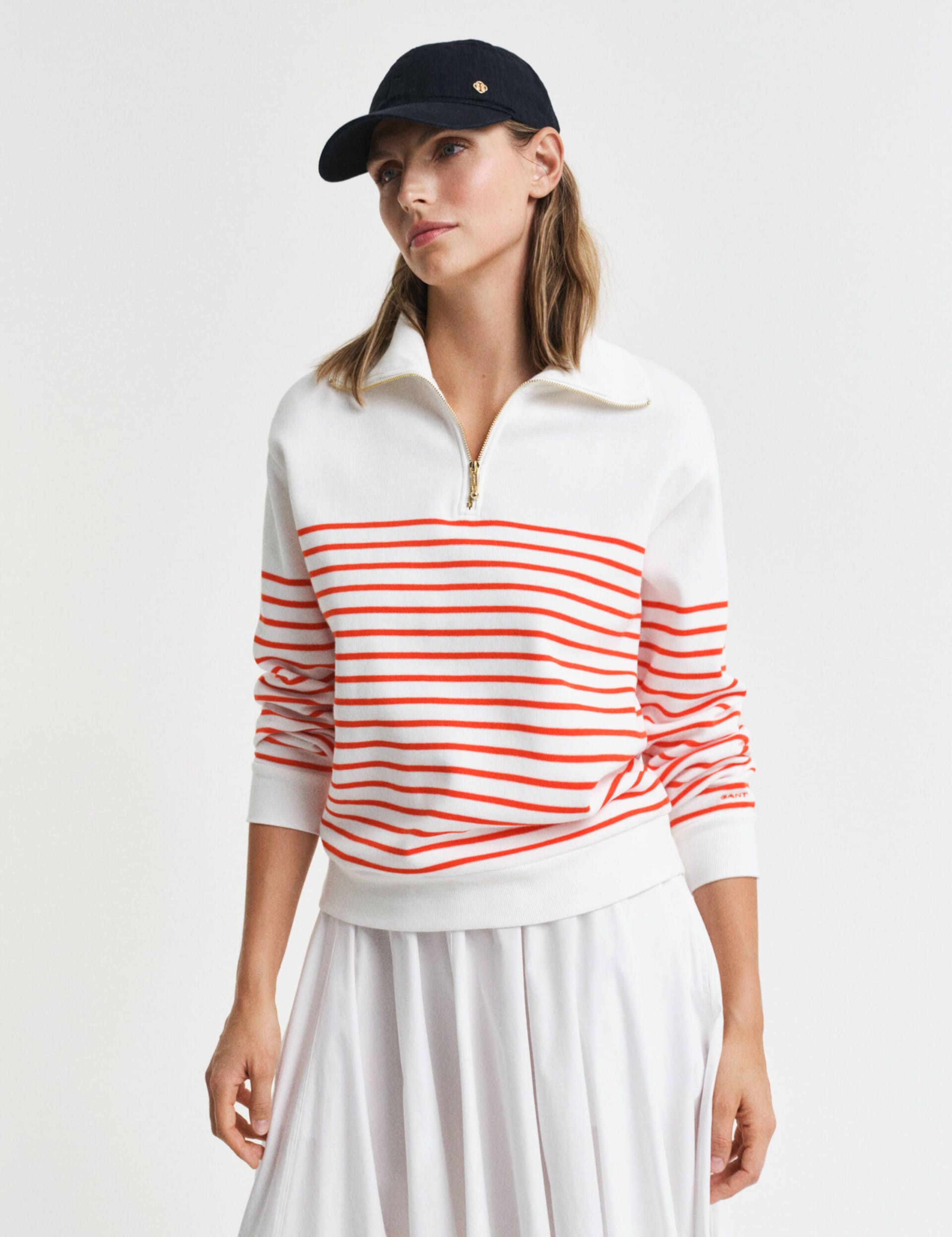 Pure Cotton Ribbed Striped Sweatshirt