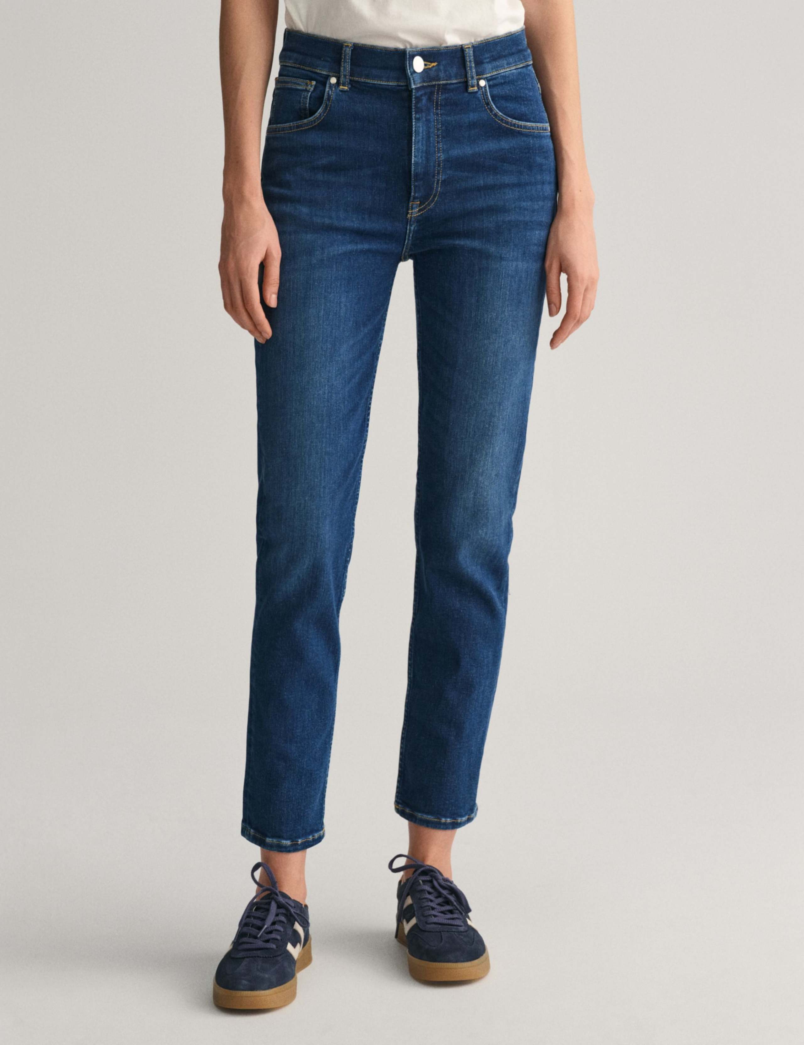Mid Rise Slim Fit Ankle Grazer Jeans