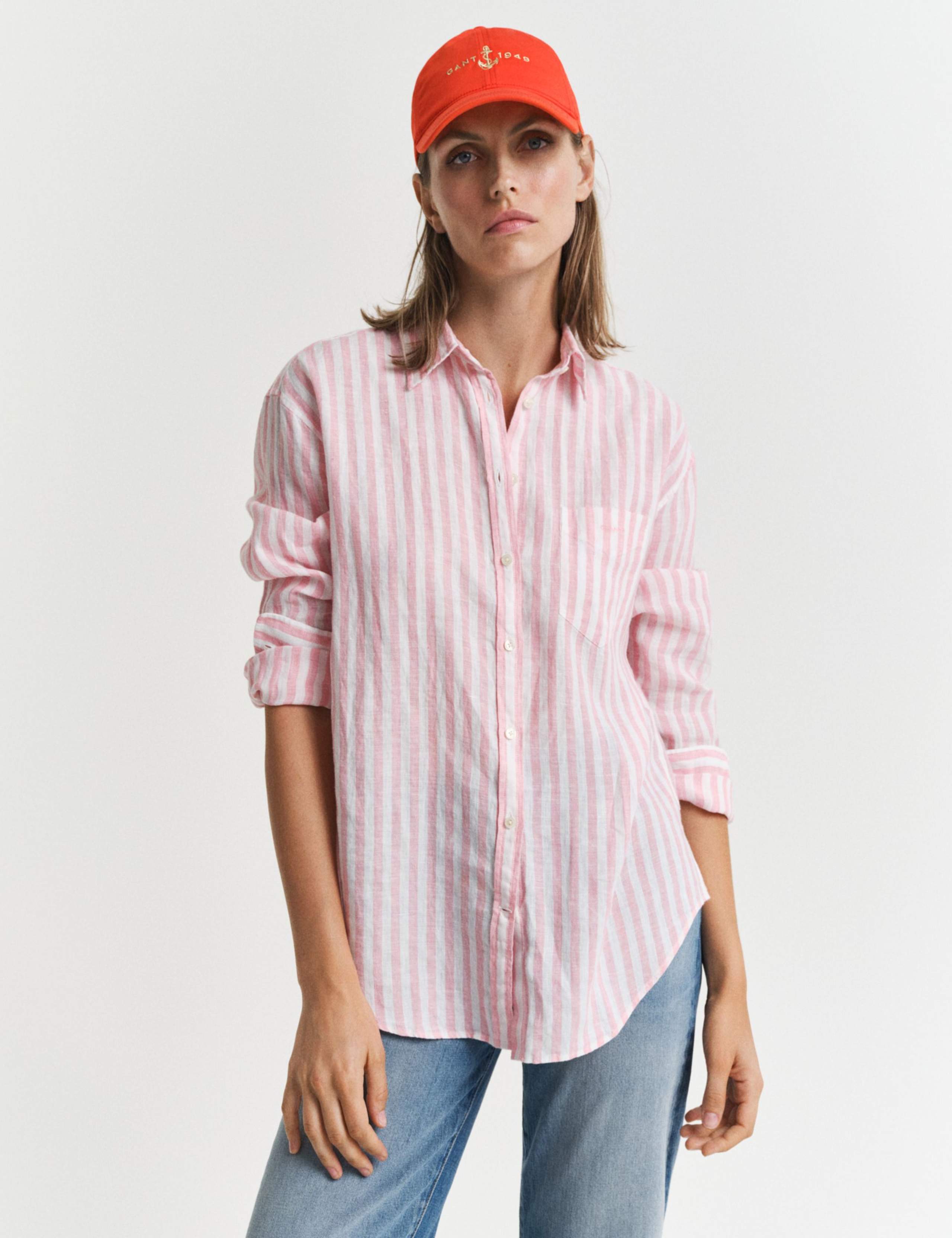 Pure Linen Striped Collared Shirt
